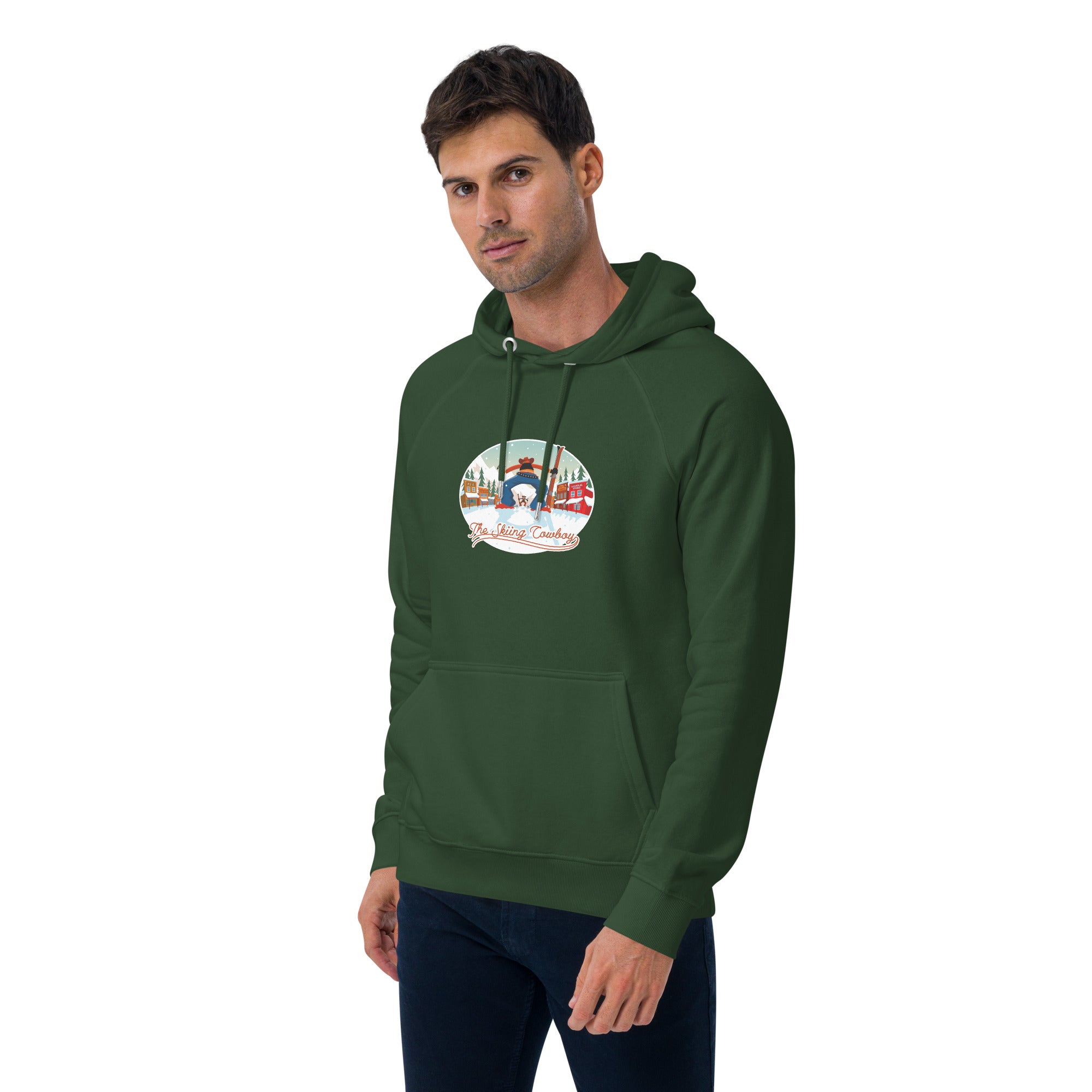 Unisex eco raglan hoodie Skiing Duel