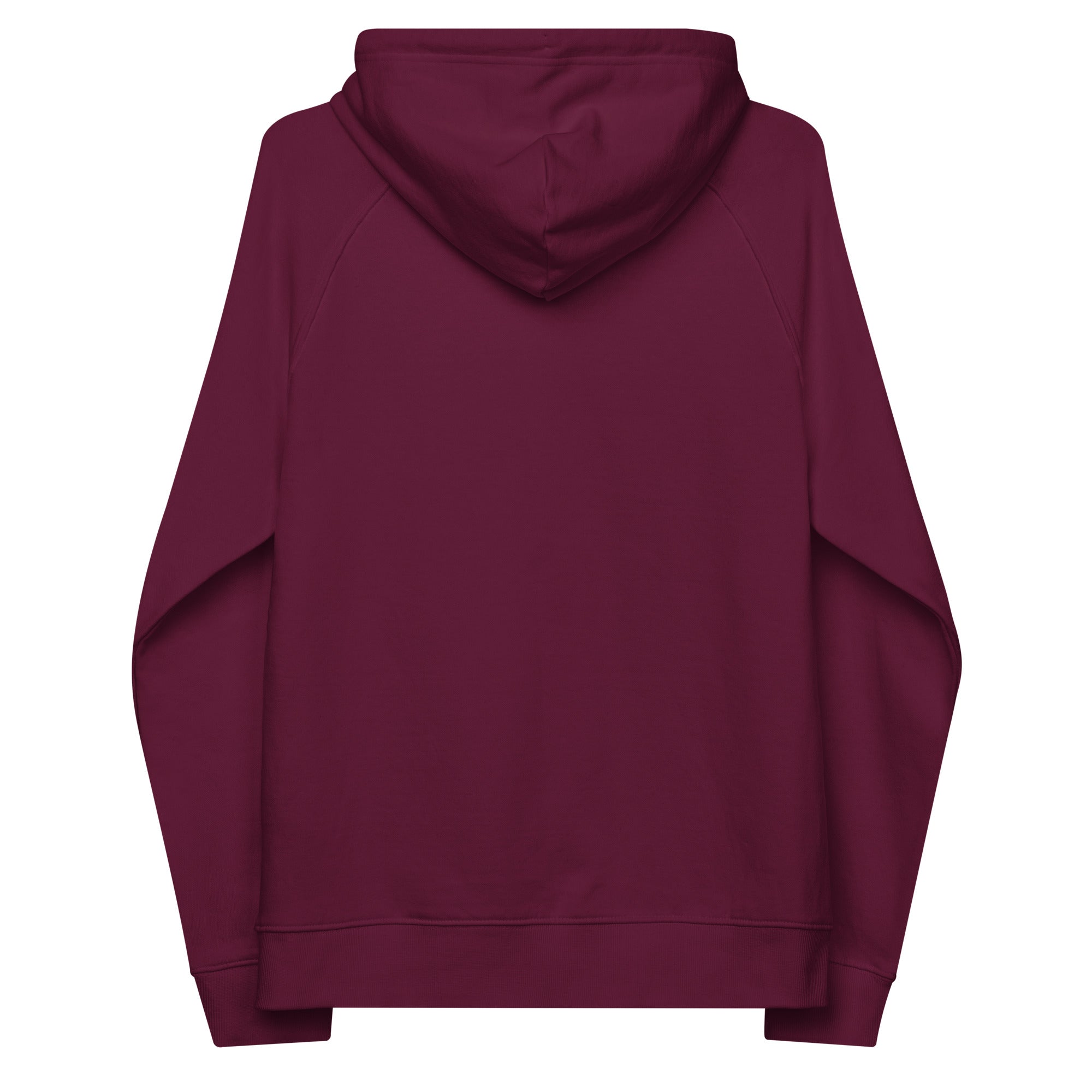 Unisex eco raglan hoodie Gondolas in the mist