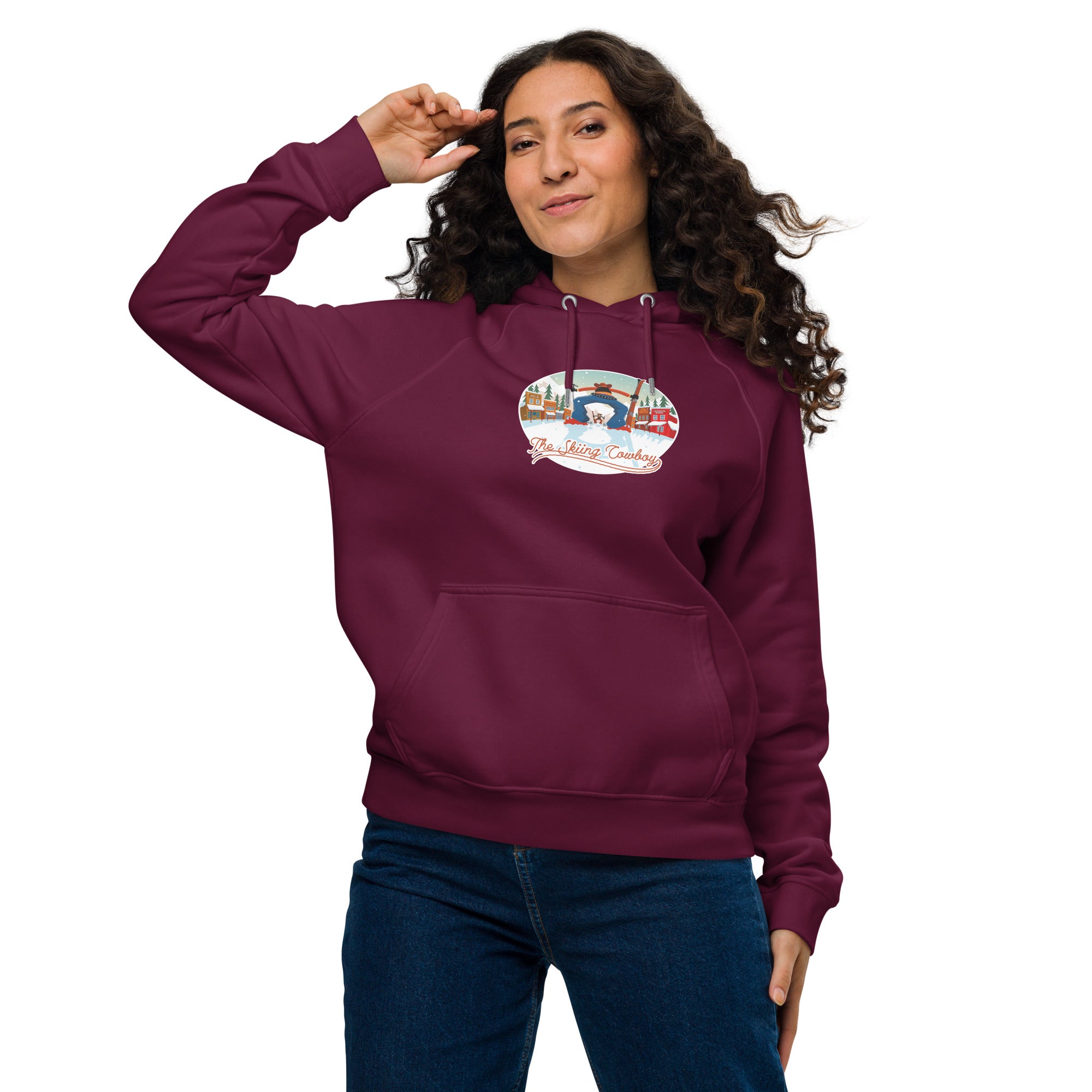 Unisex eco raglan hoodie Skiing Duel