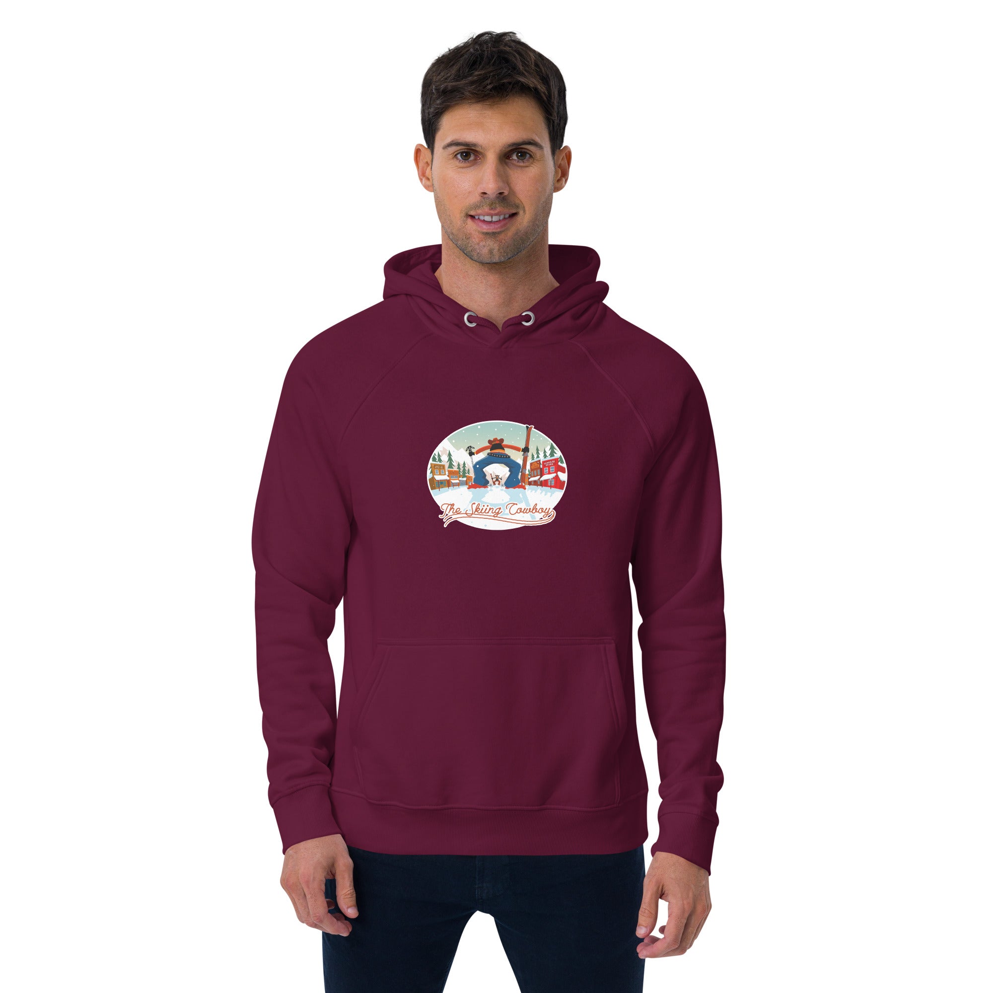 Unisex eco raglan hoodie Skiing Duel