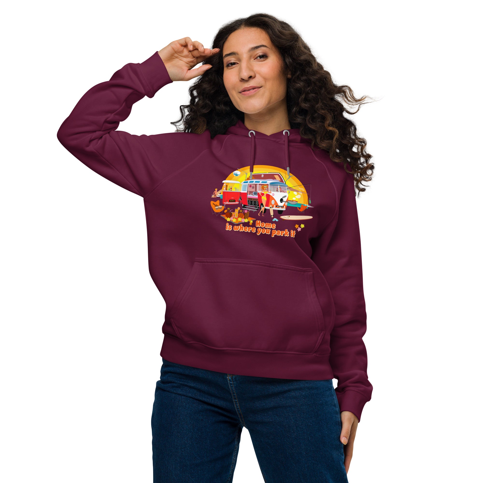 Sweat à capuche écologique Raglan unisexe Ultra Combi Home is where you park it