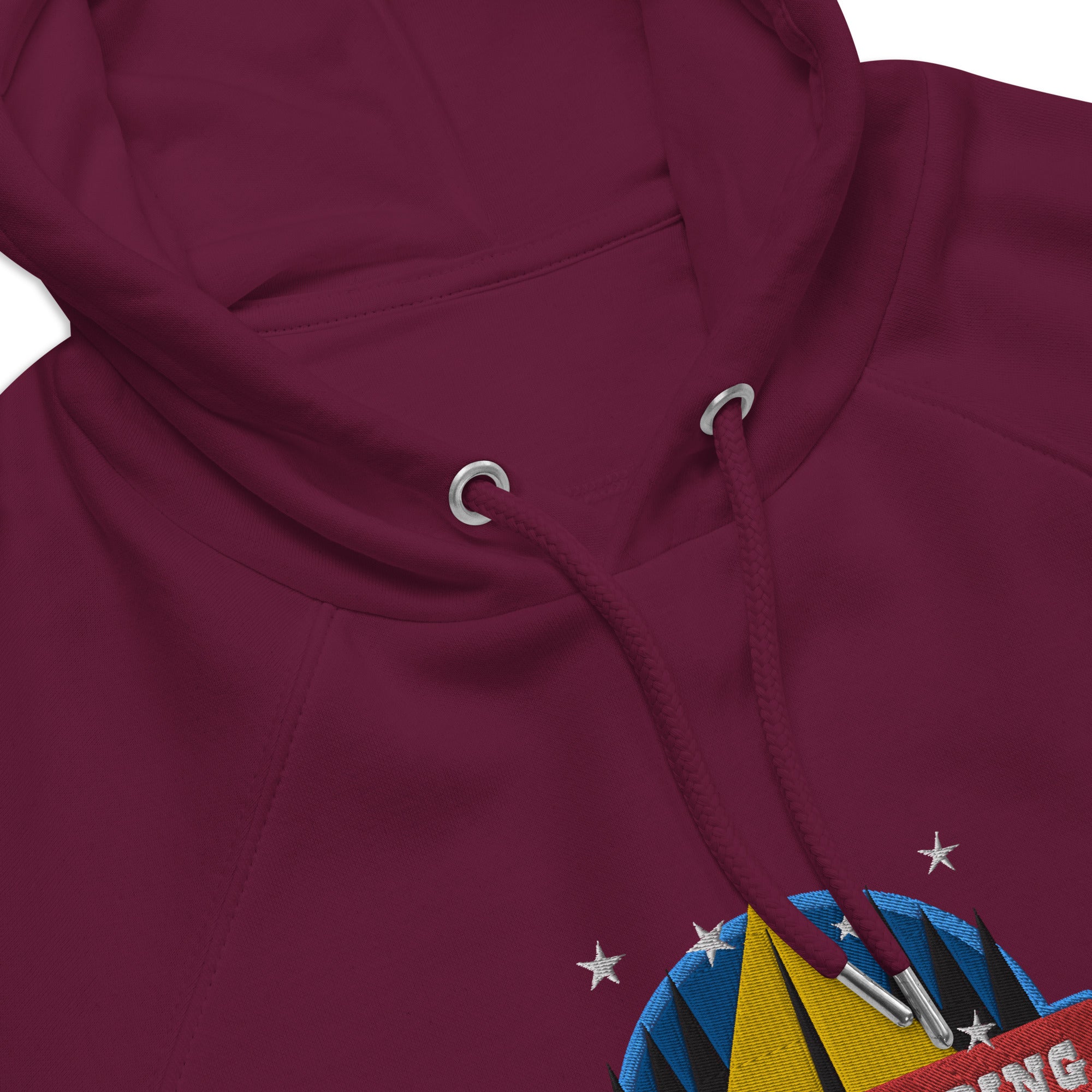 Unisex eco raglan hoodie Free camping is not a crime graphic multicolor embroidered pattern