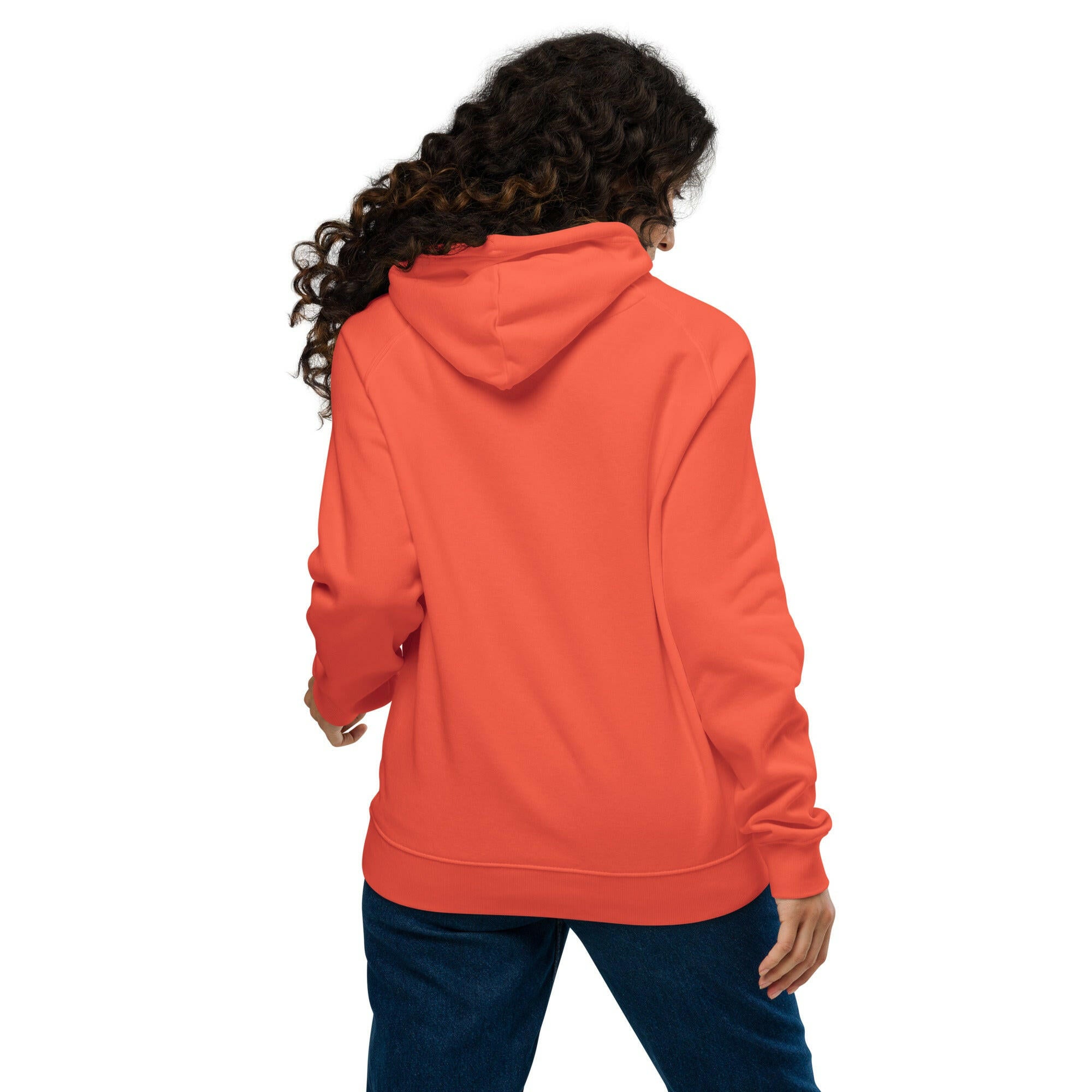 Unisex eco raglan hoodie No Skiboots on Dancefloor on dark colors