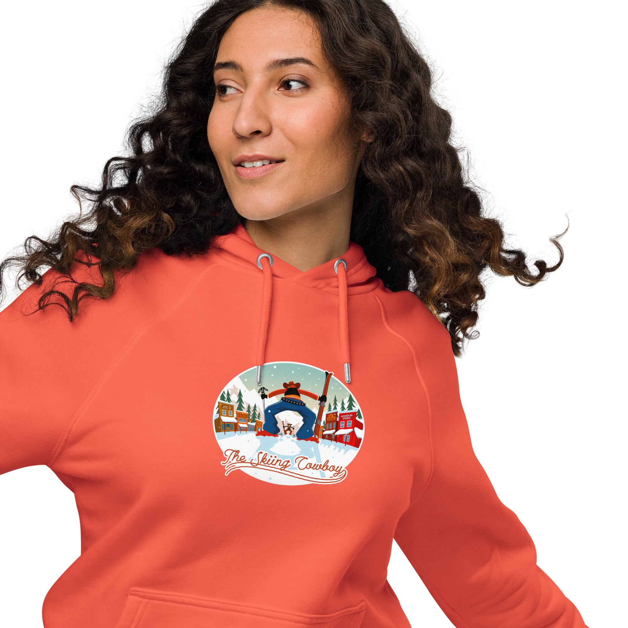 Unisex eco raglan hoodie Skiing Duel