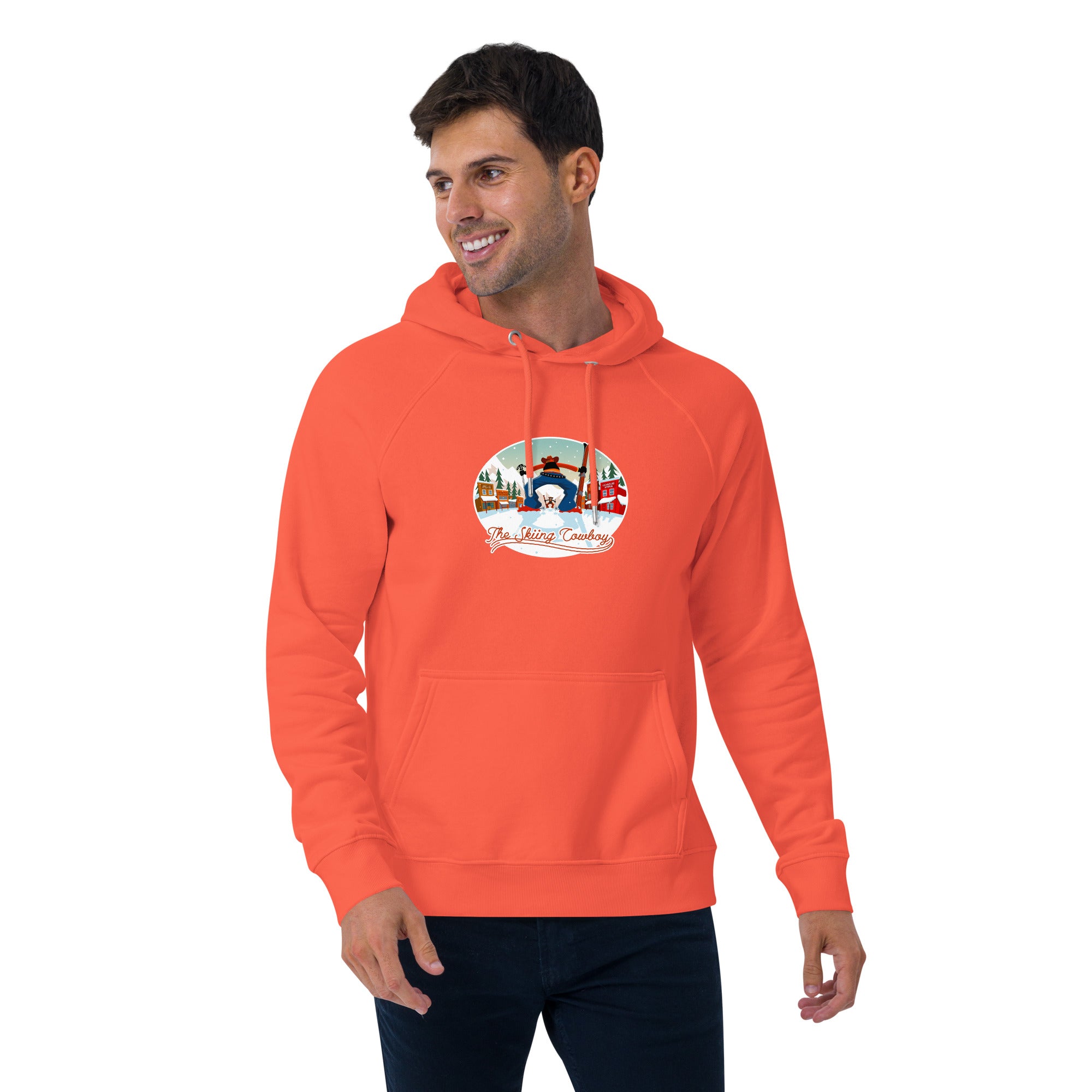 Unisex eco raglan hoodie Skiing Duel