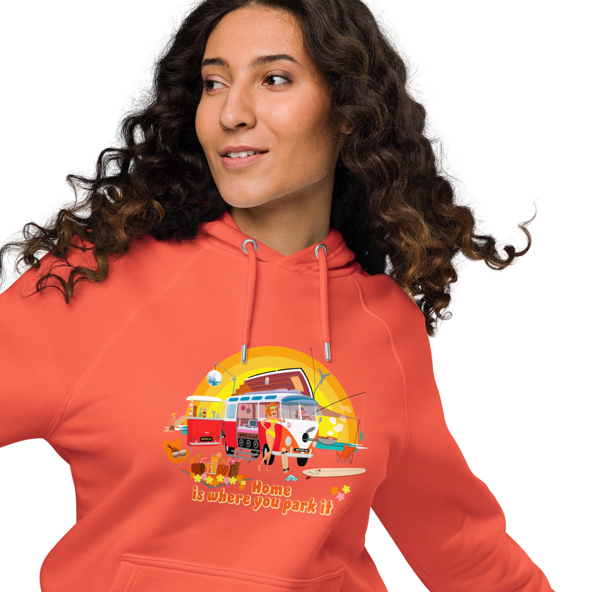 Unisex eco raglan hoodie Ultra Combi Home is where you park it