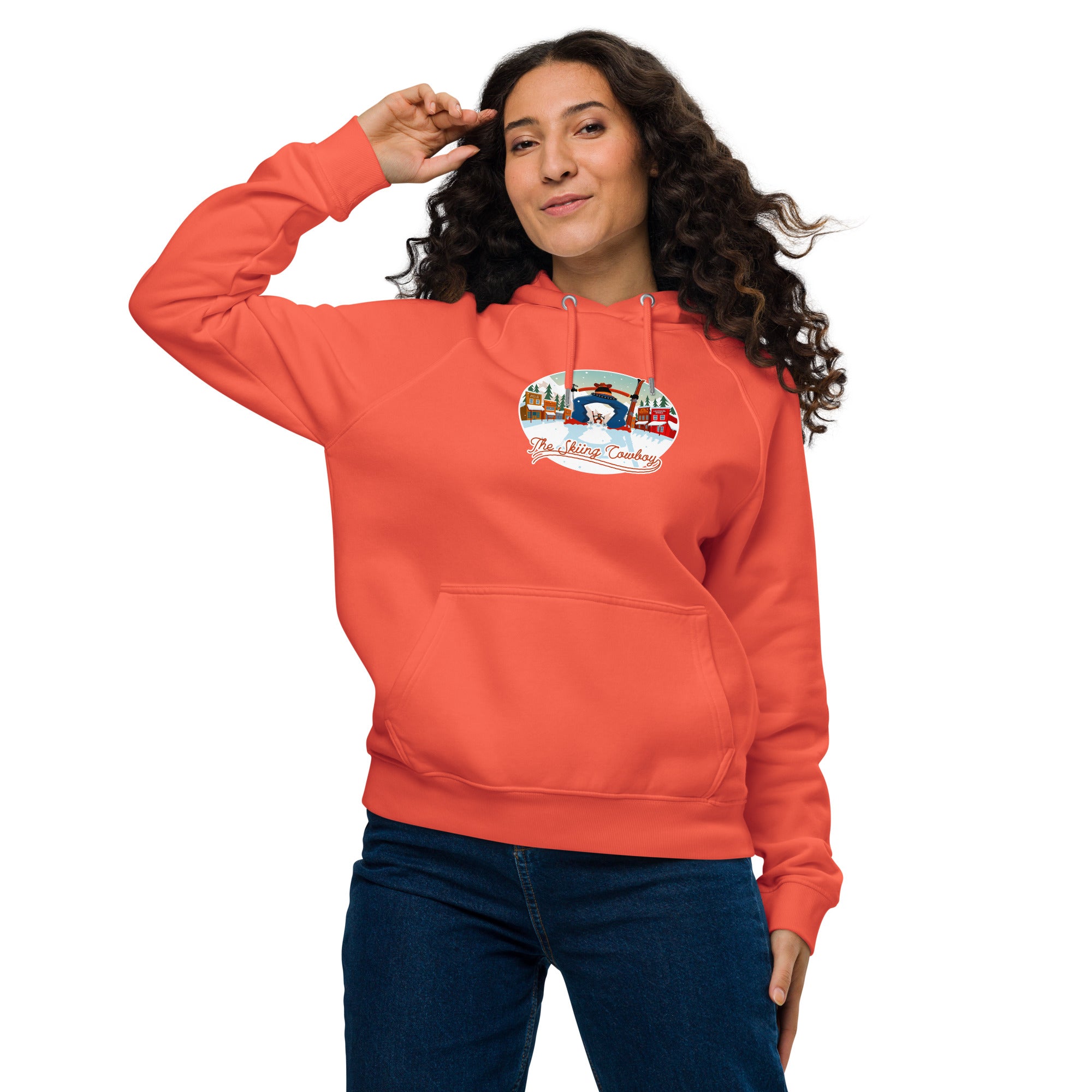 Unisex eco raglan hoodie Skiing Duel