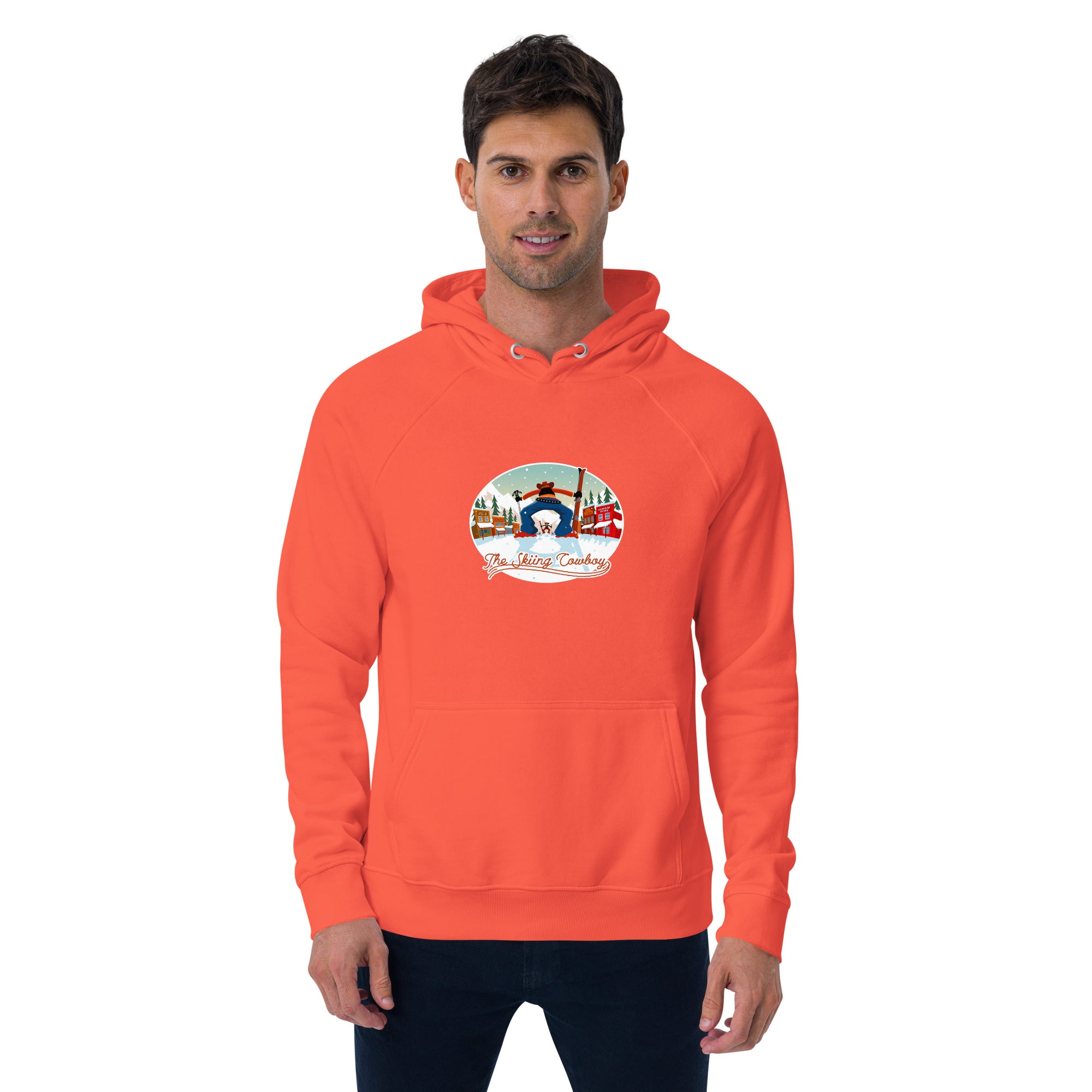 Unisex eco raglan hoodie Skiing Duel