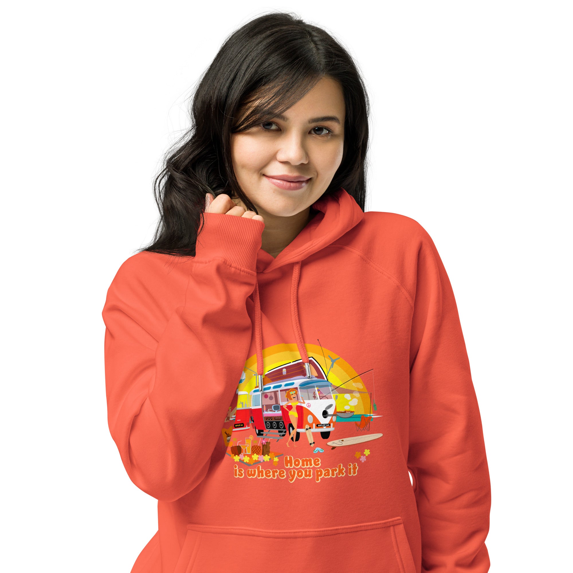 Unisex eco raglan hoodie Ultra Combi Home is where you park it