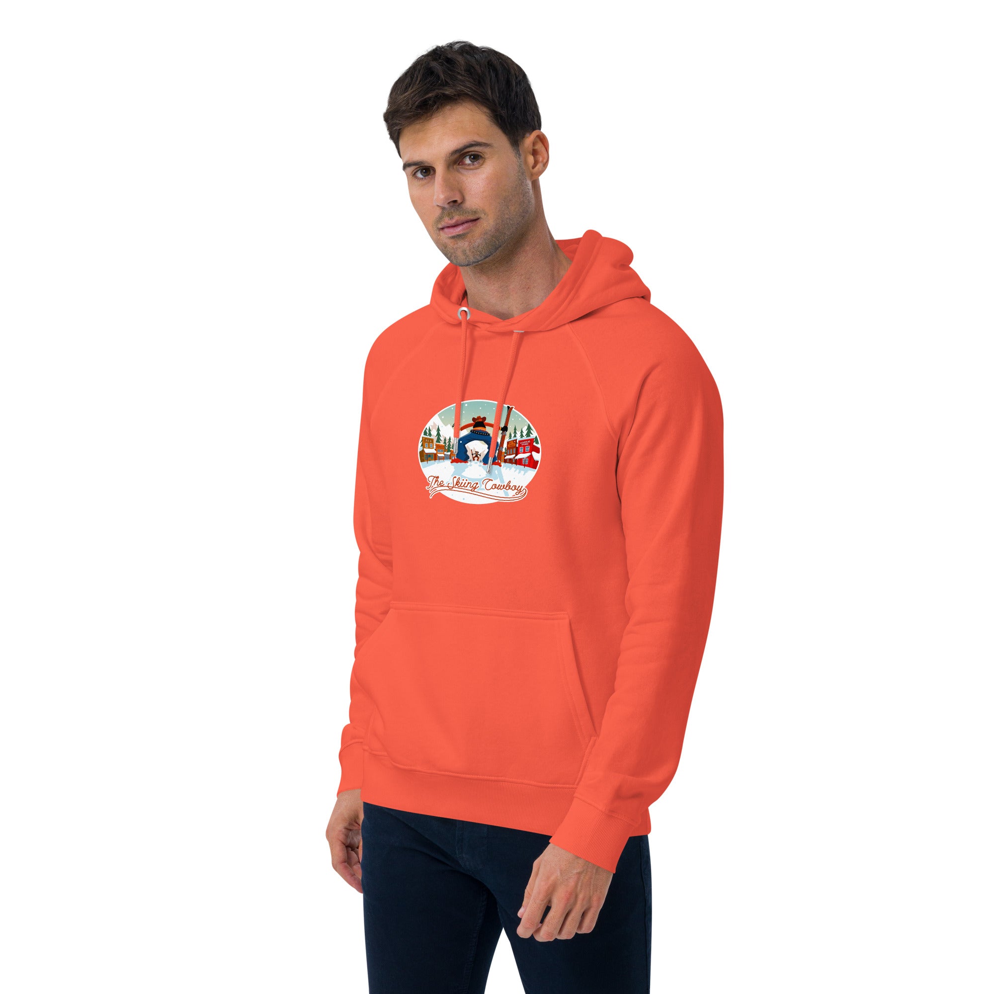 Unisex eco raglan hoodie Skiing Duel