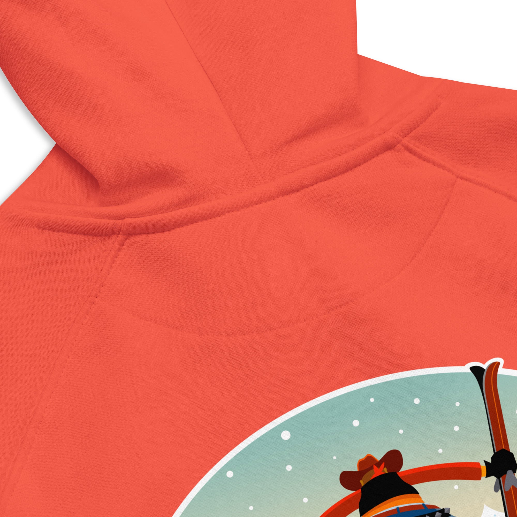 Unisex eco raglan hoodie Skiing Duel (front & back)