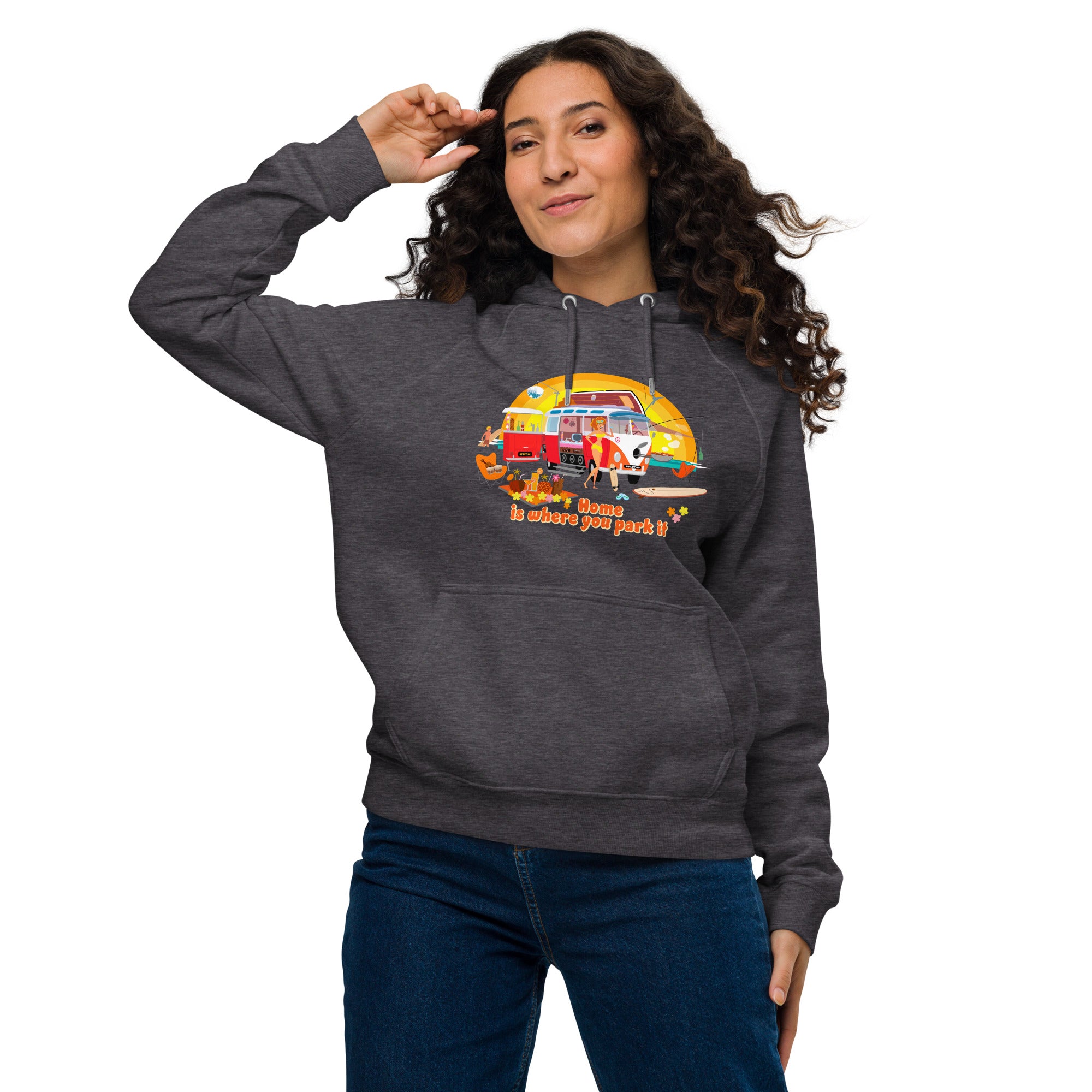 Unisex eco raglan hoodie Ultra Combi Home is where you park it