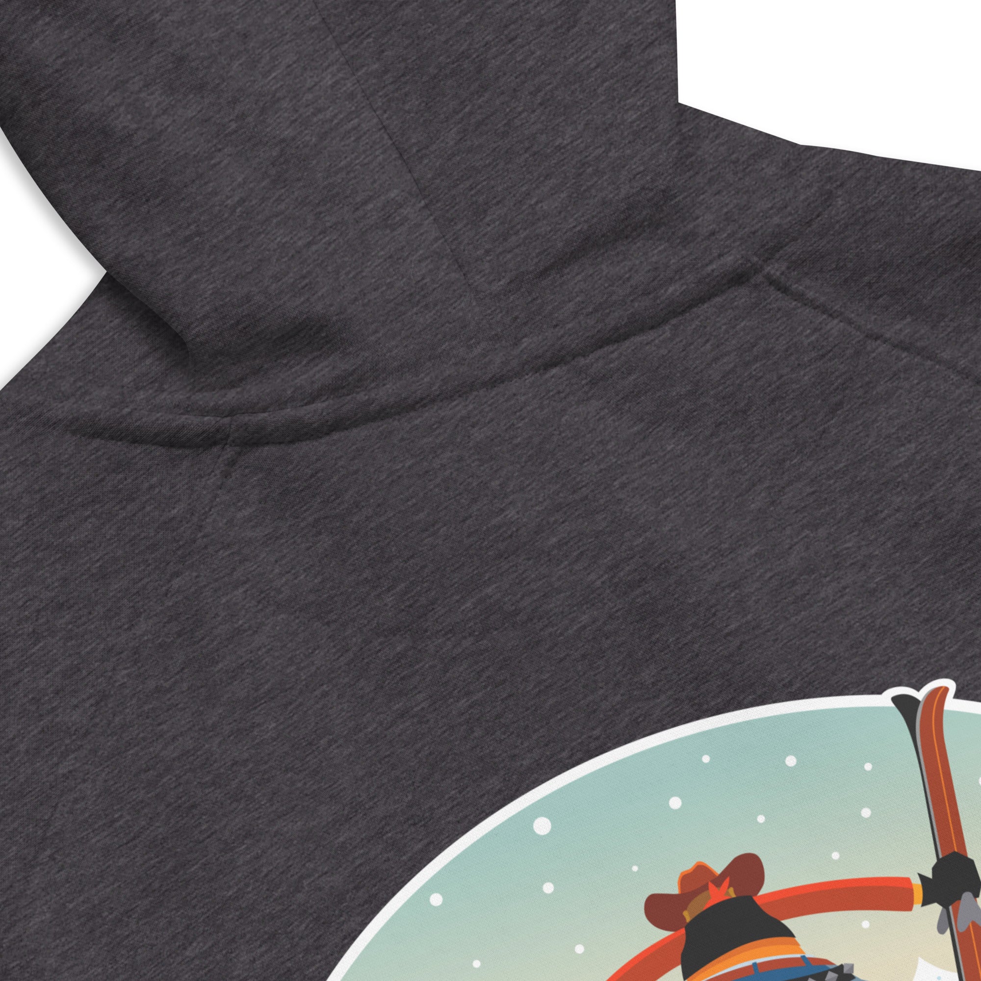 Unisex eco raglan hoodie Skiing Duel (front & back)