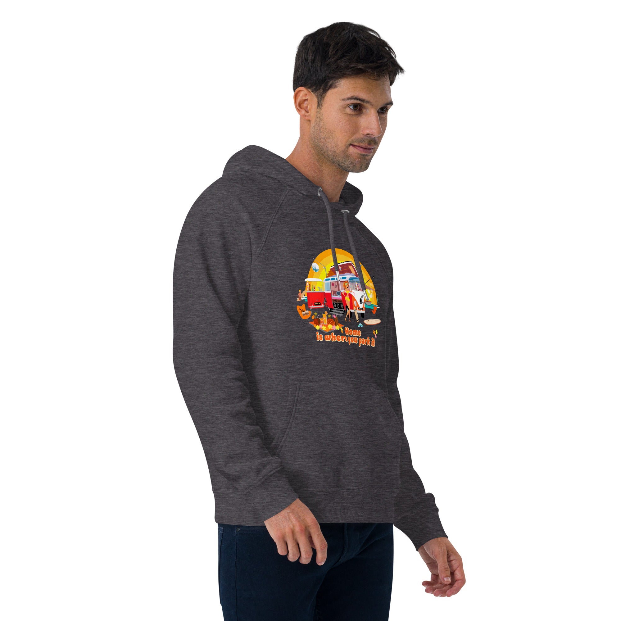 Unisex eco raglan hoodie Ultra Combi Home is where you park it