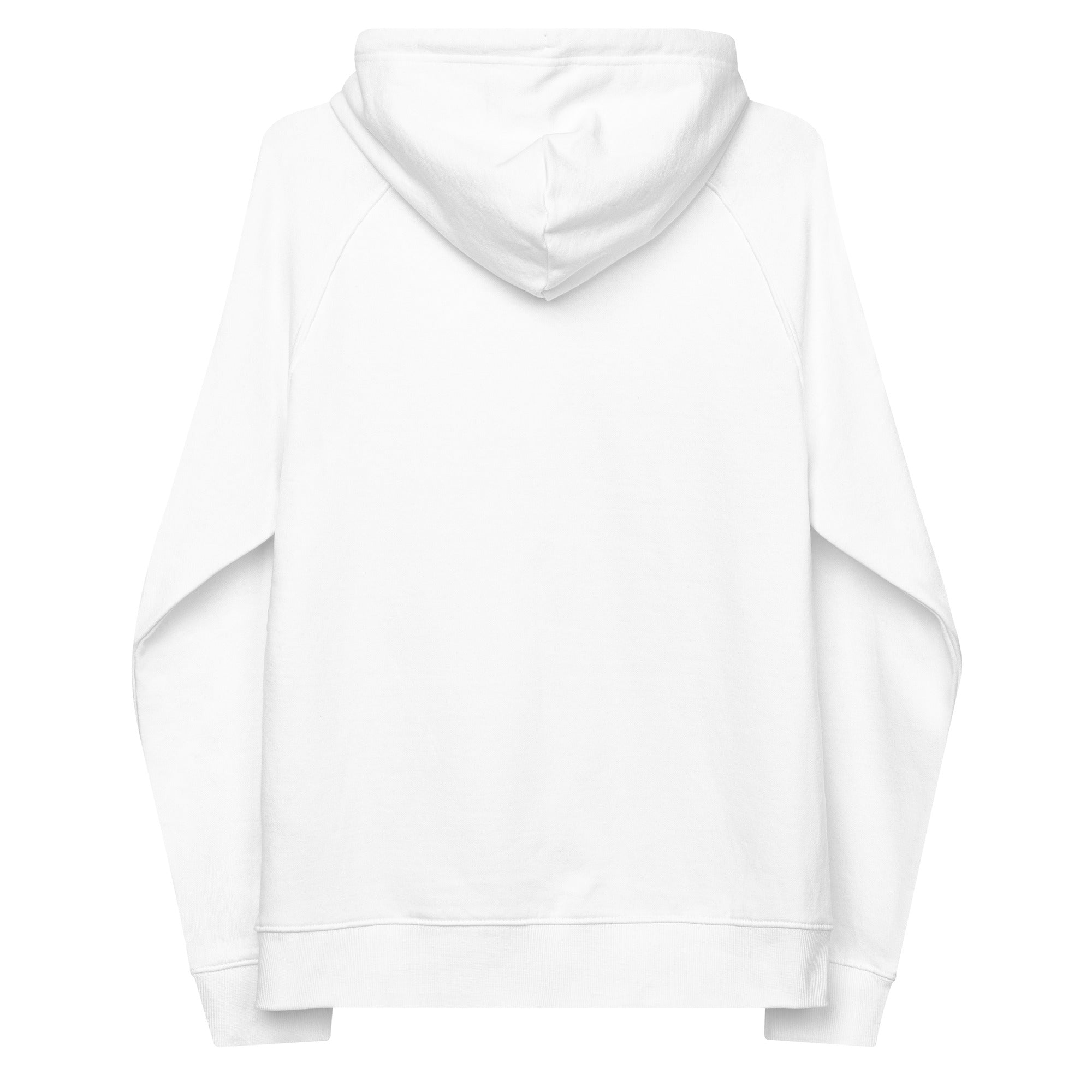 Unisex eco raglan hoodie Gondolas in the mist