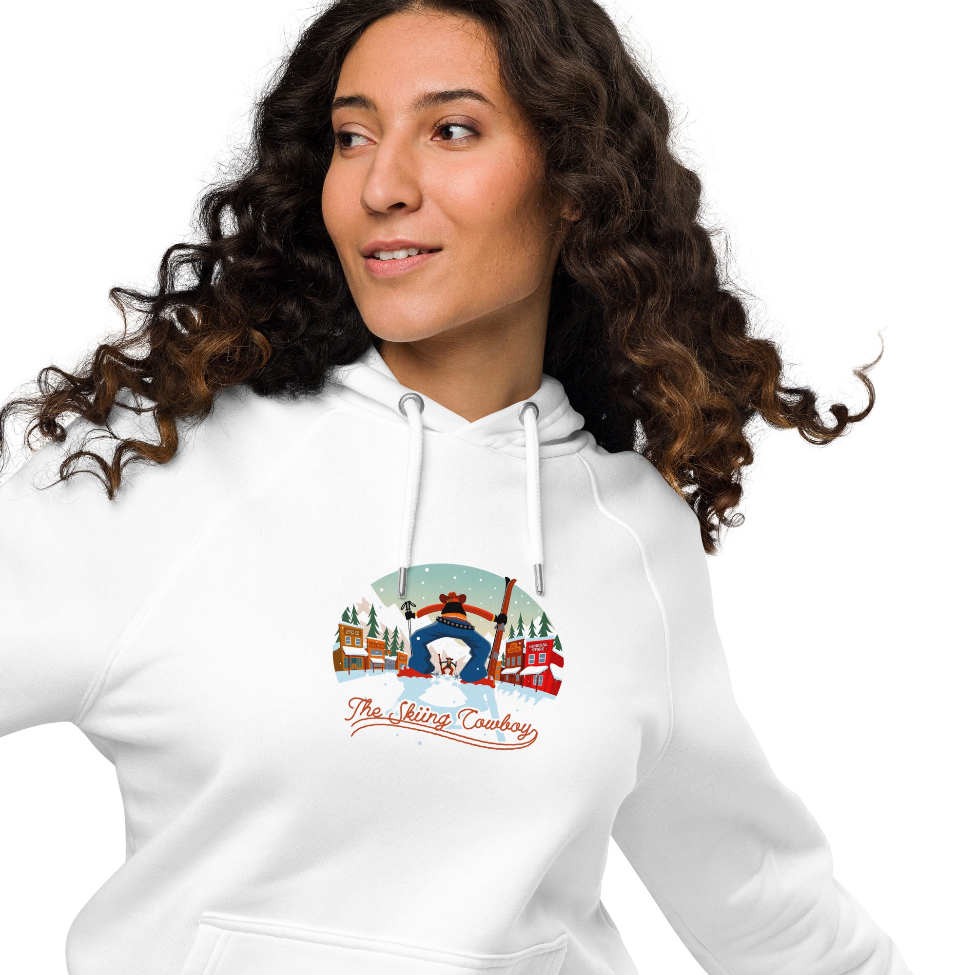 Unisex eco raglan hoodie Skiing Duel