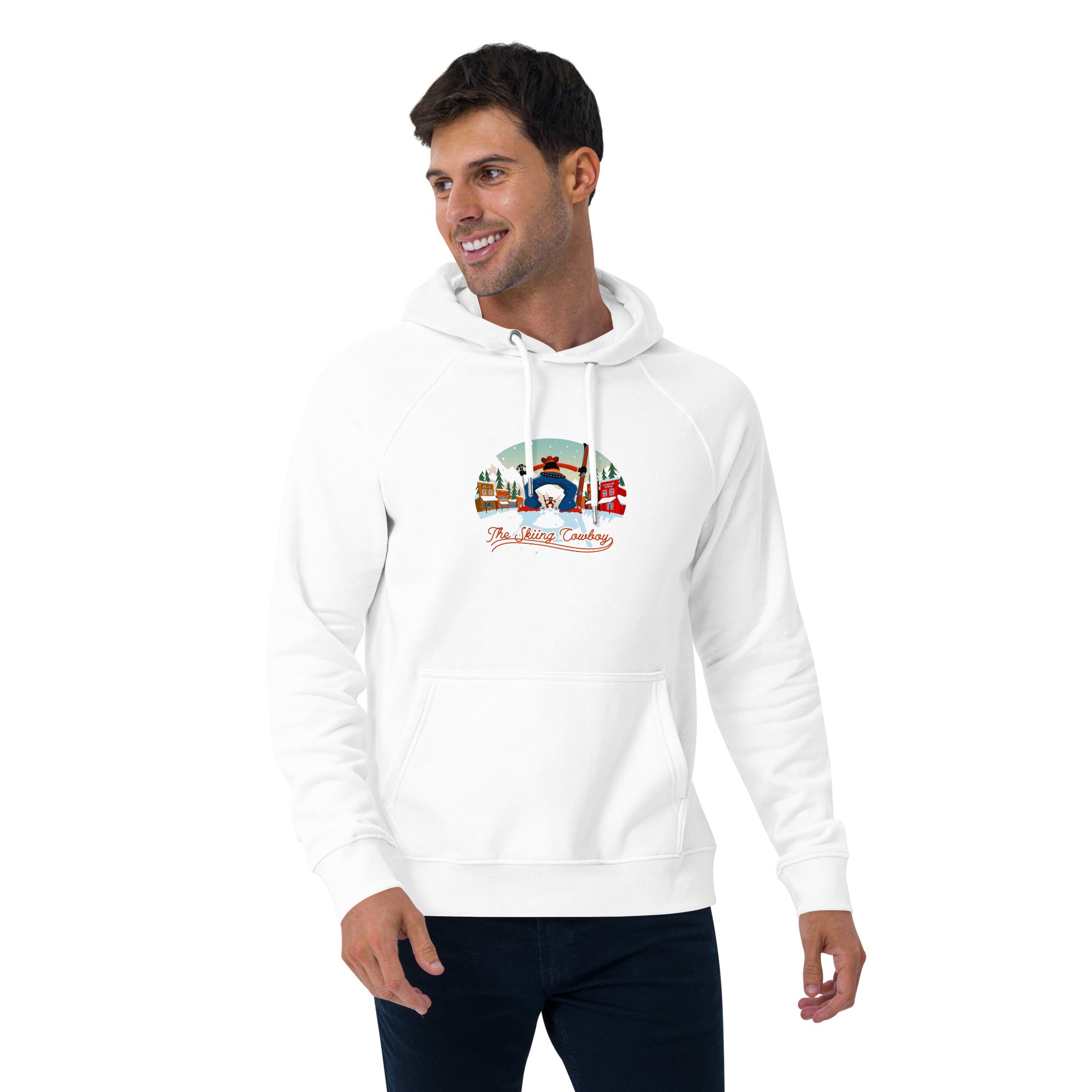 Unisex eco raglan hoodie Skiing Duel