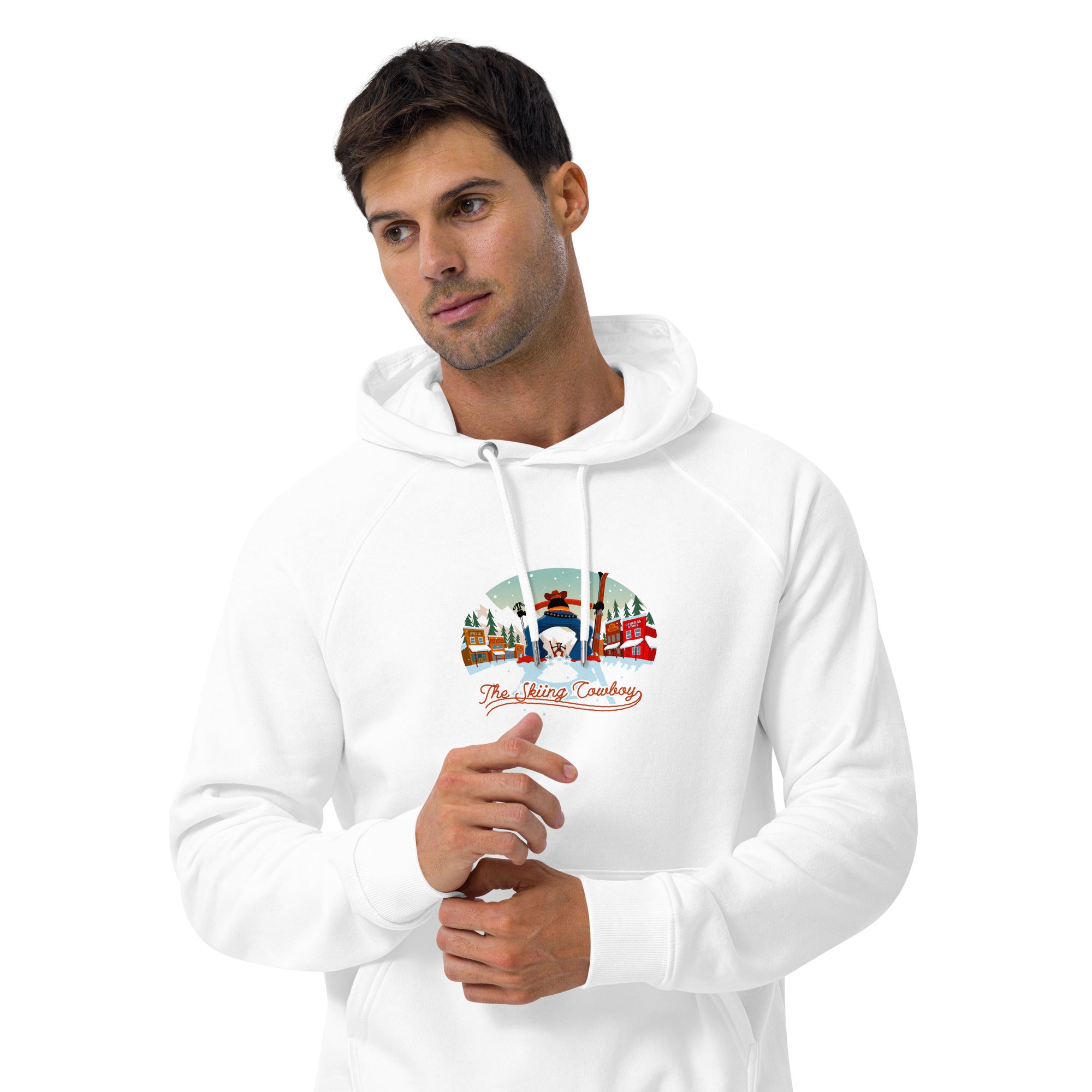 Unisex eco raglan hoodie Skiing Duel