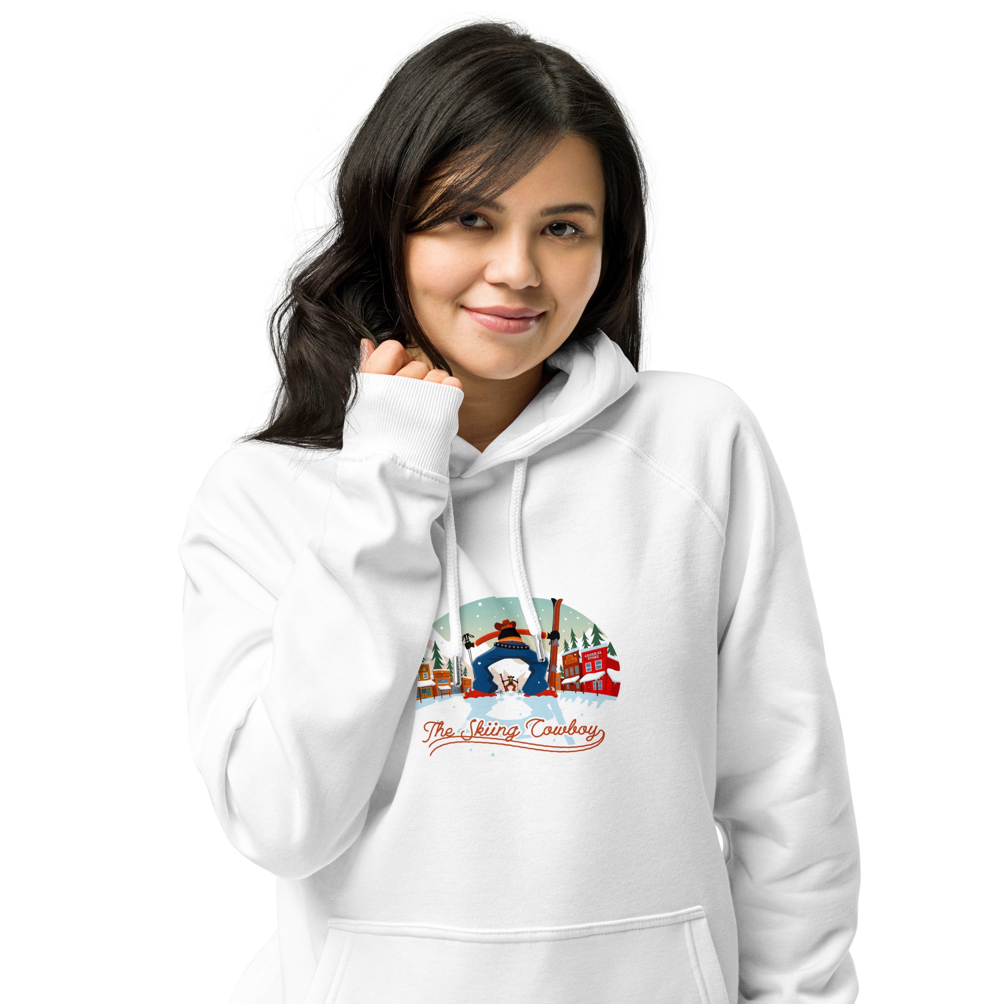 Unisex eco raglan hoodie Skiing Duel