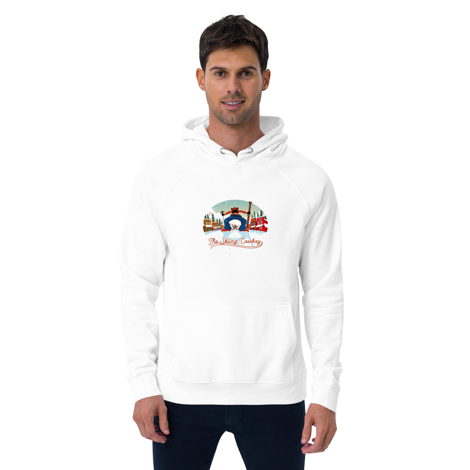 Unisex eco raglan hoodie Skiing Duel