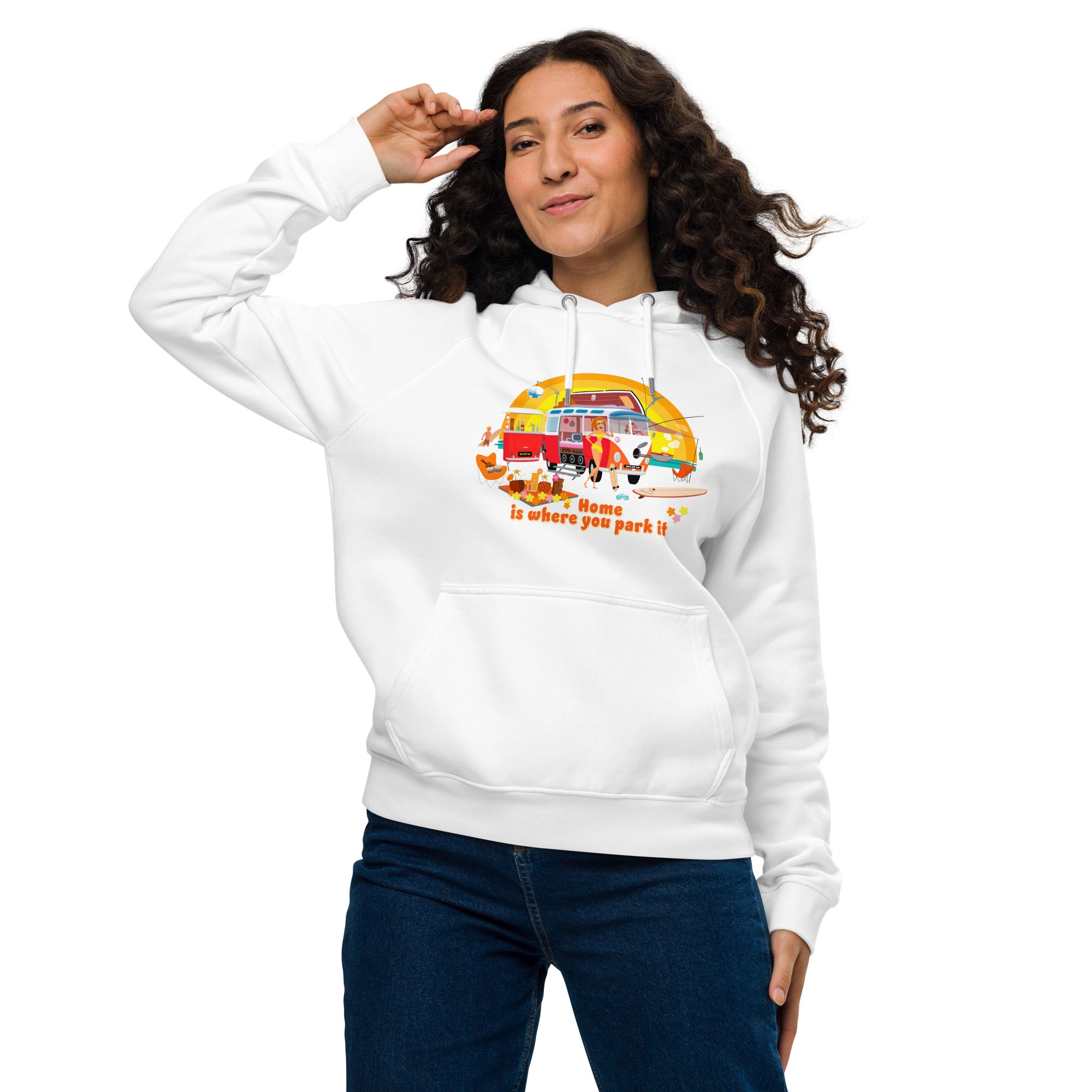 Unisex eco raglan hoodie Ultra Combi Home is where you park it