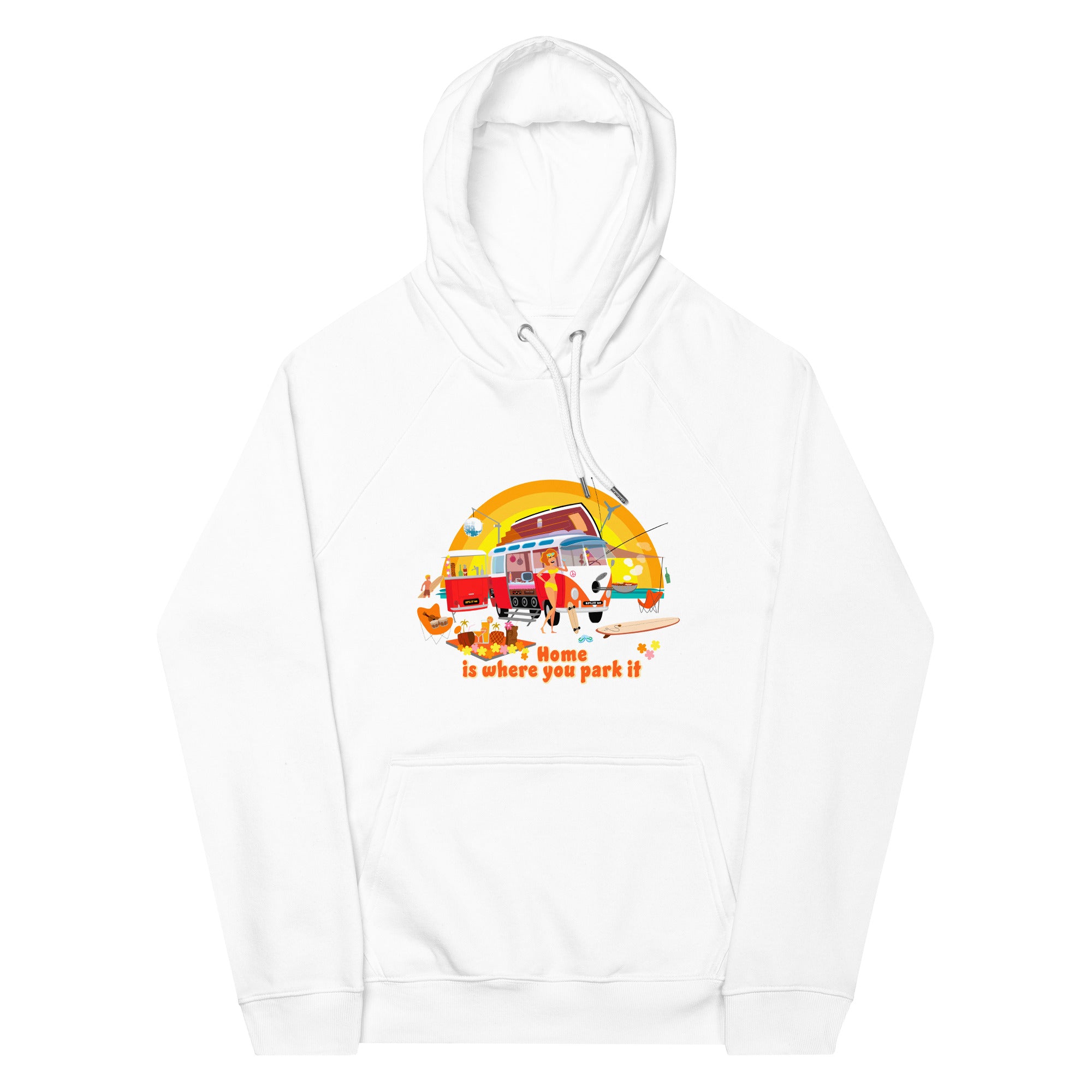 Unisex eco raglan hoodie Ultra Combi Home is where you park it