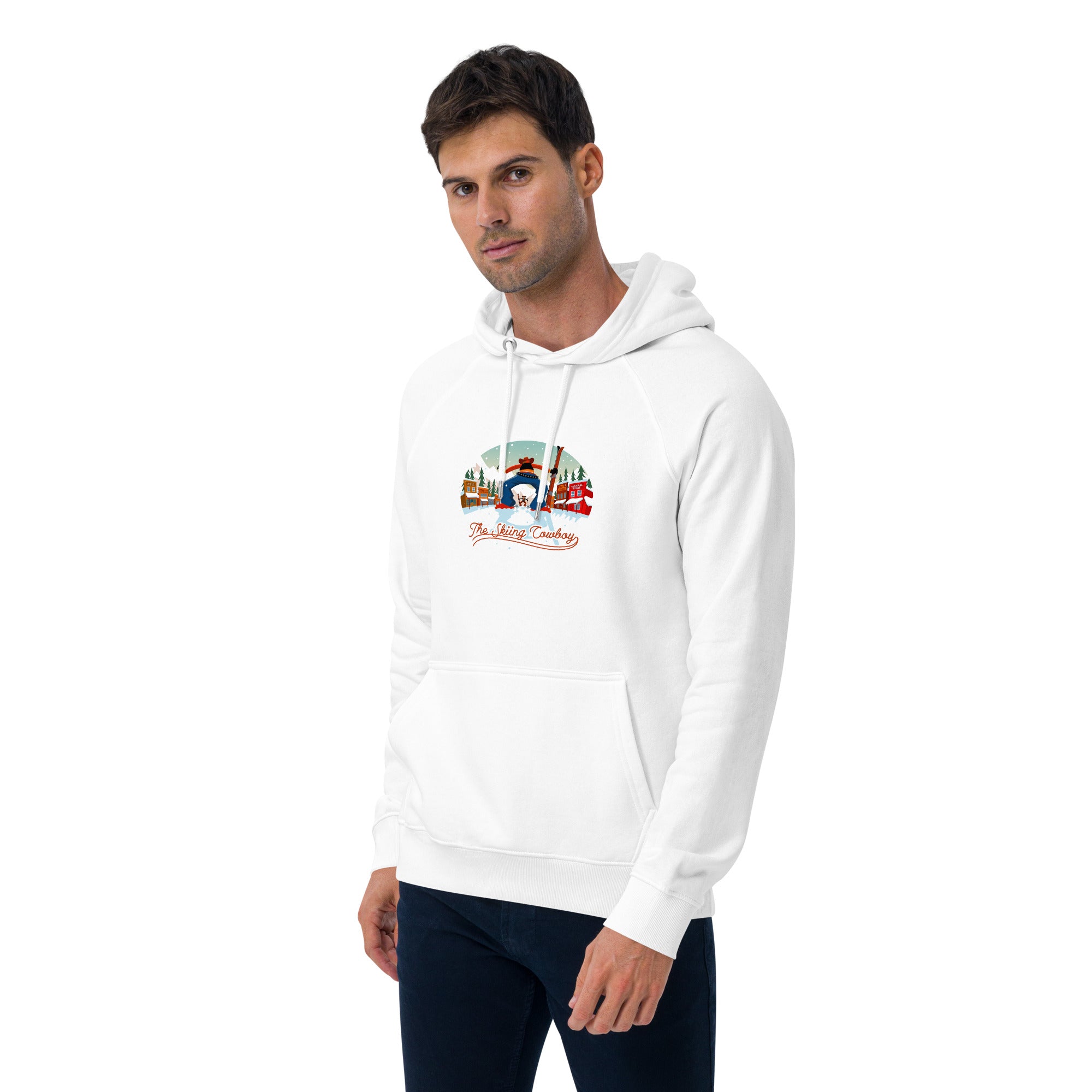 Unisex eco raglan hoodie Skiing Duel