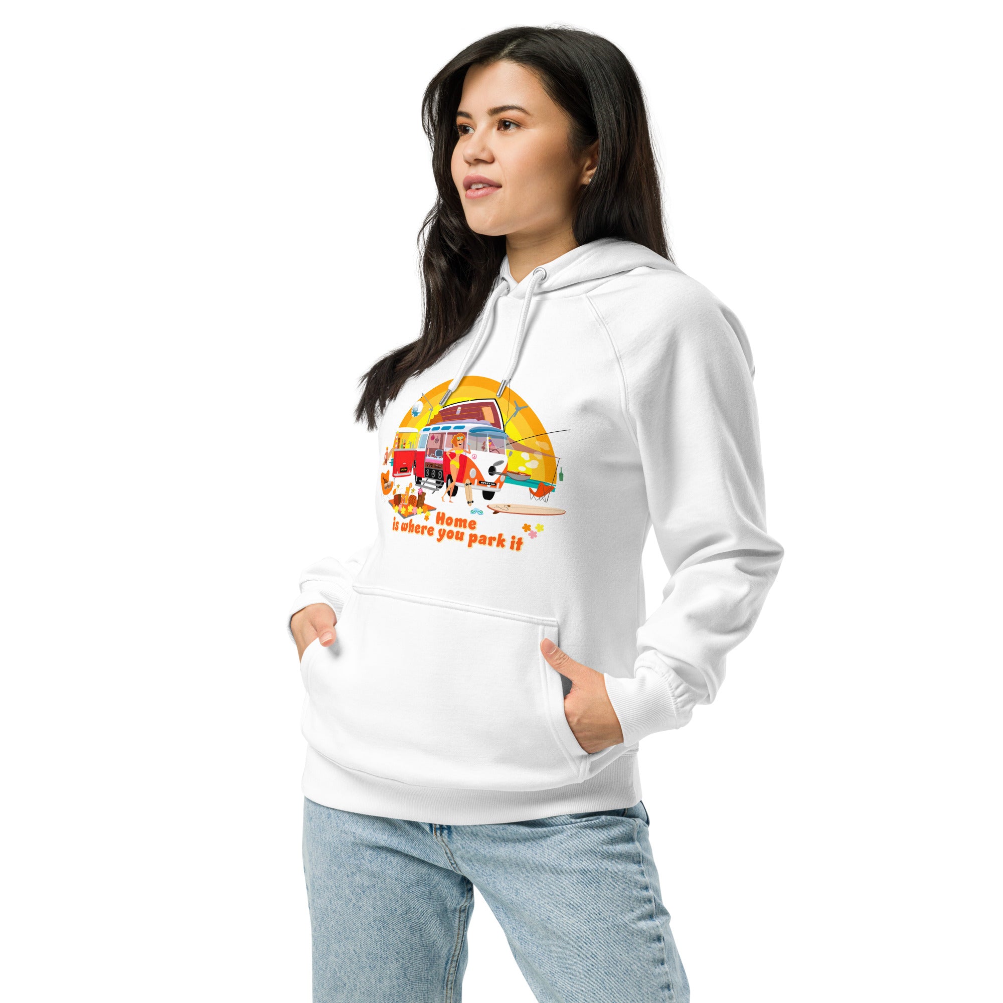 Unisex eco raglan hoodie Ultra Combi Home is where you park it