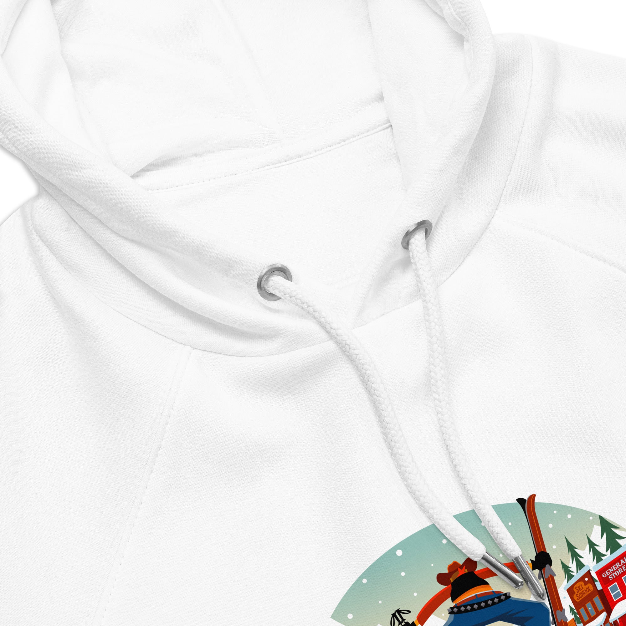 Unisex eco raglan hoodie Skiing Duel