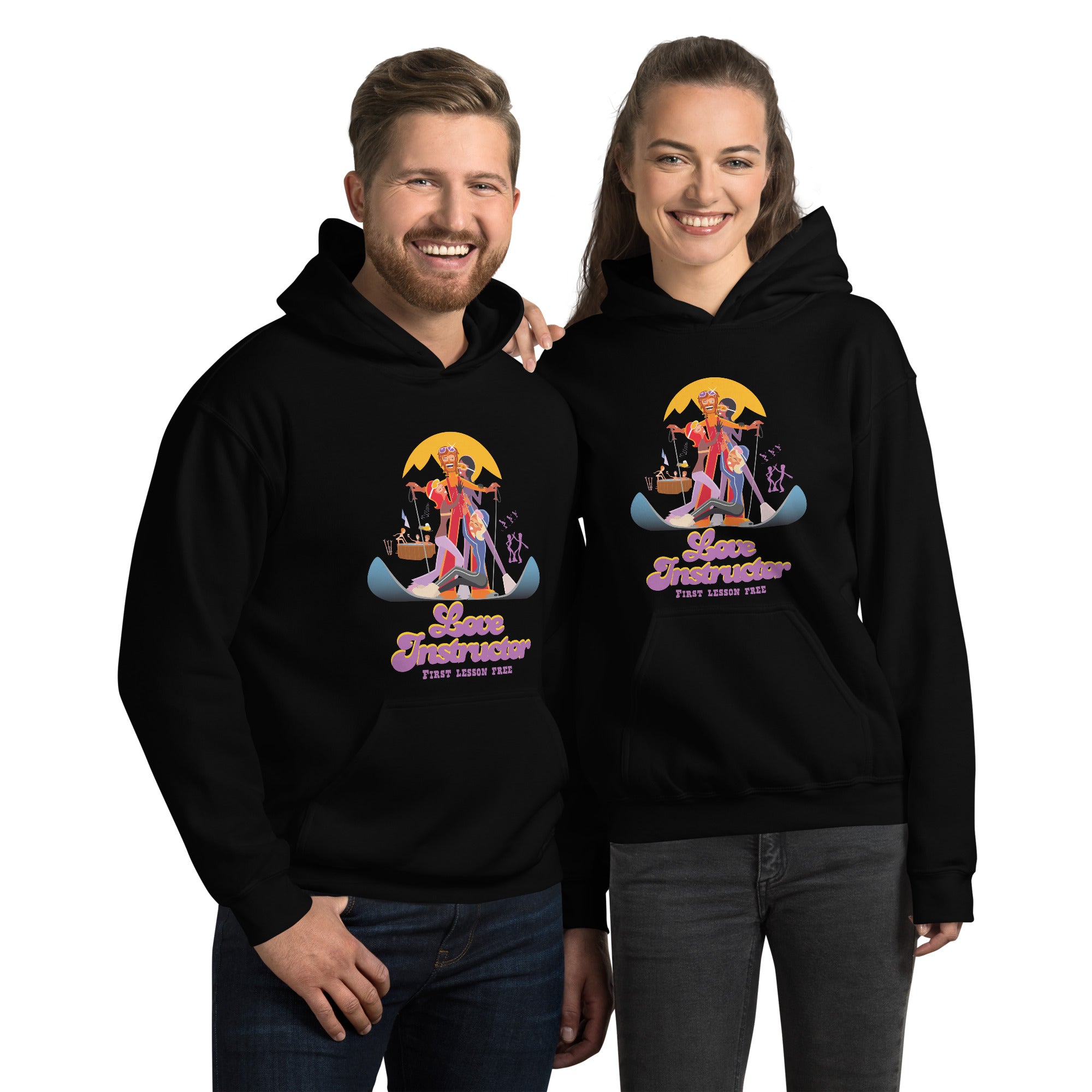 Unisex Hoodie Love Instructor First Lesson free on dark colors