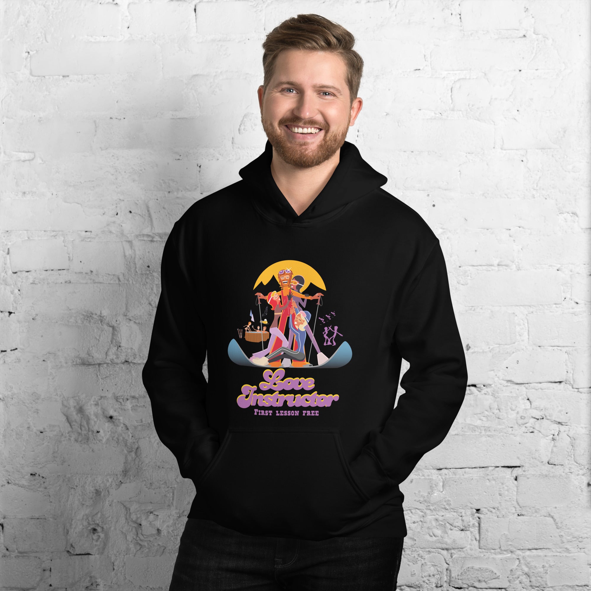 Unisex Hoodie Love Instructor First Lesson free on dark colors