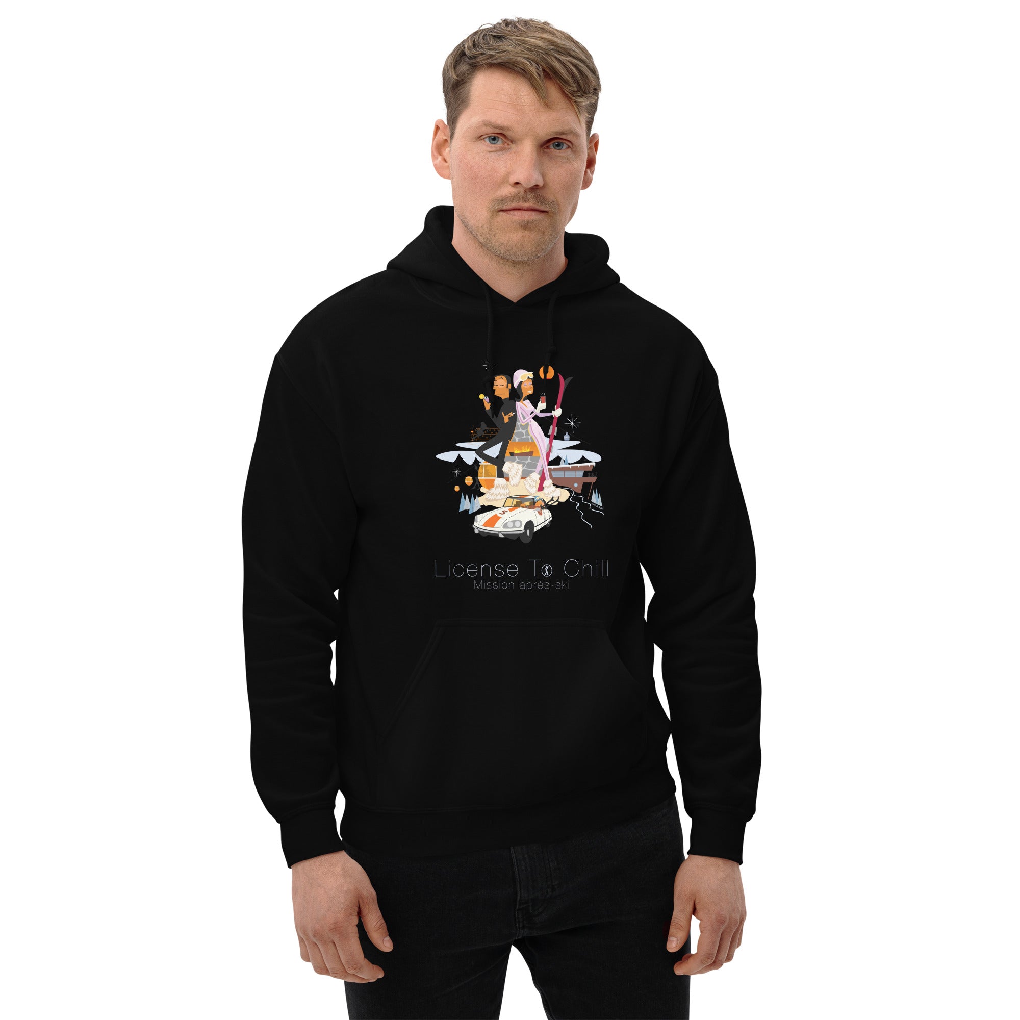 Unisex Hoodie License To Chill Mission Après-Ski on dark colors