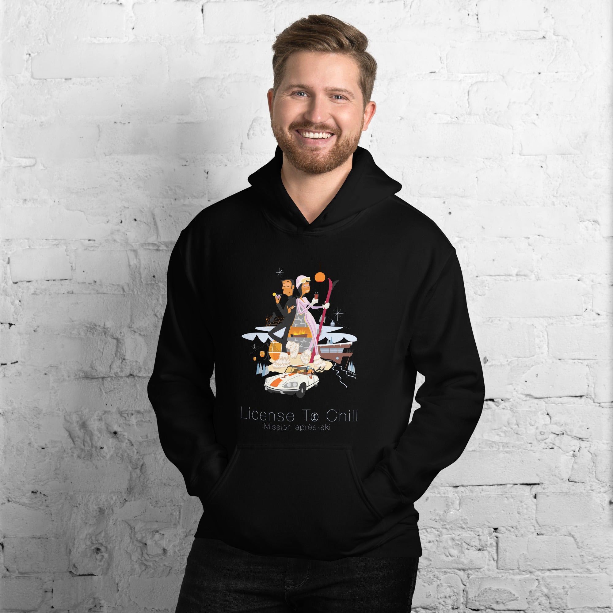 Unisex Hoodie License To Chill Mission Après-Ski on dark colors