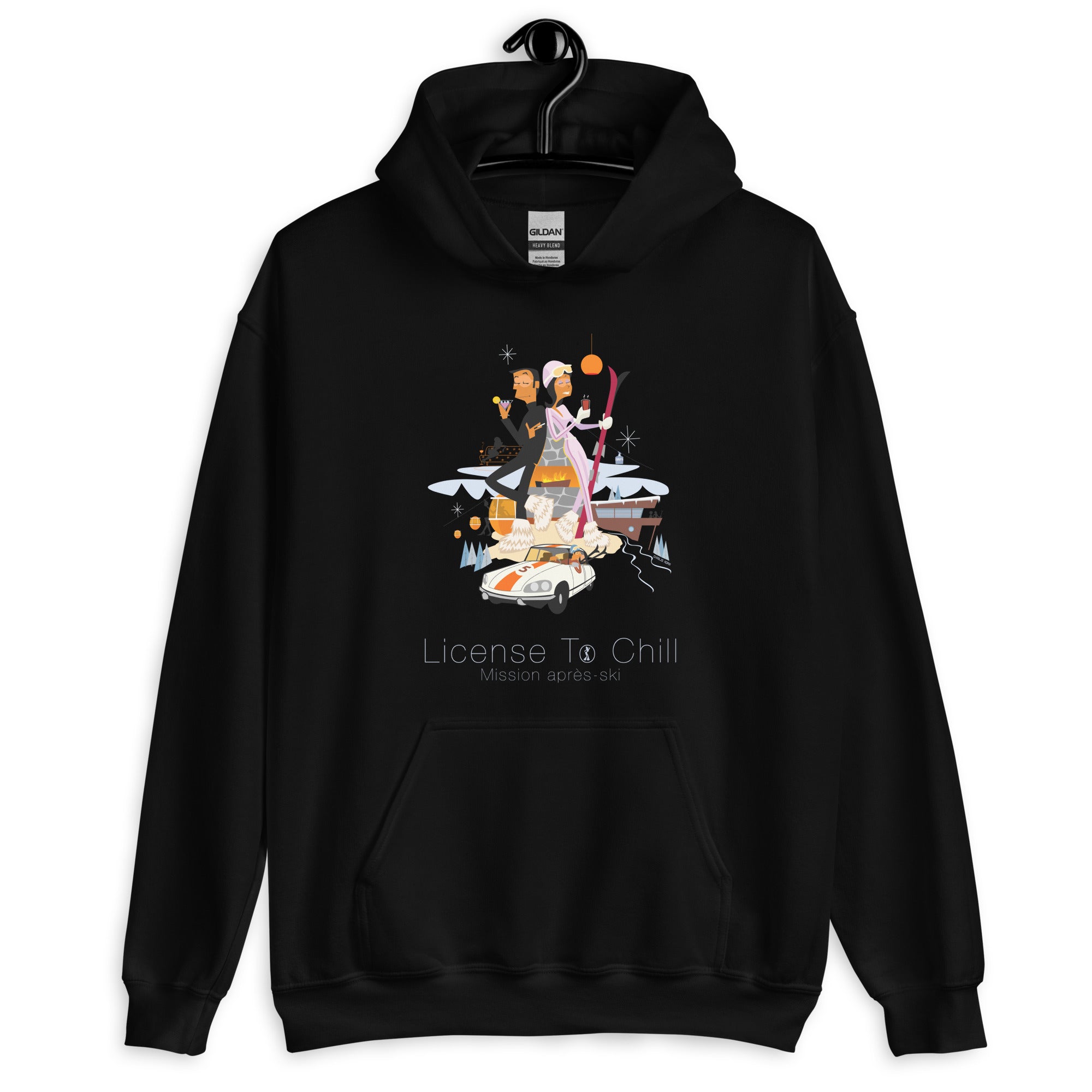 Unisex Hoodie License To Chill Mission Après-Ski on dark colors