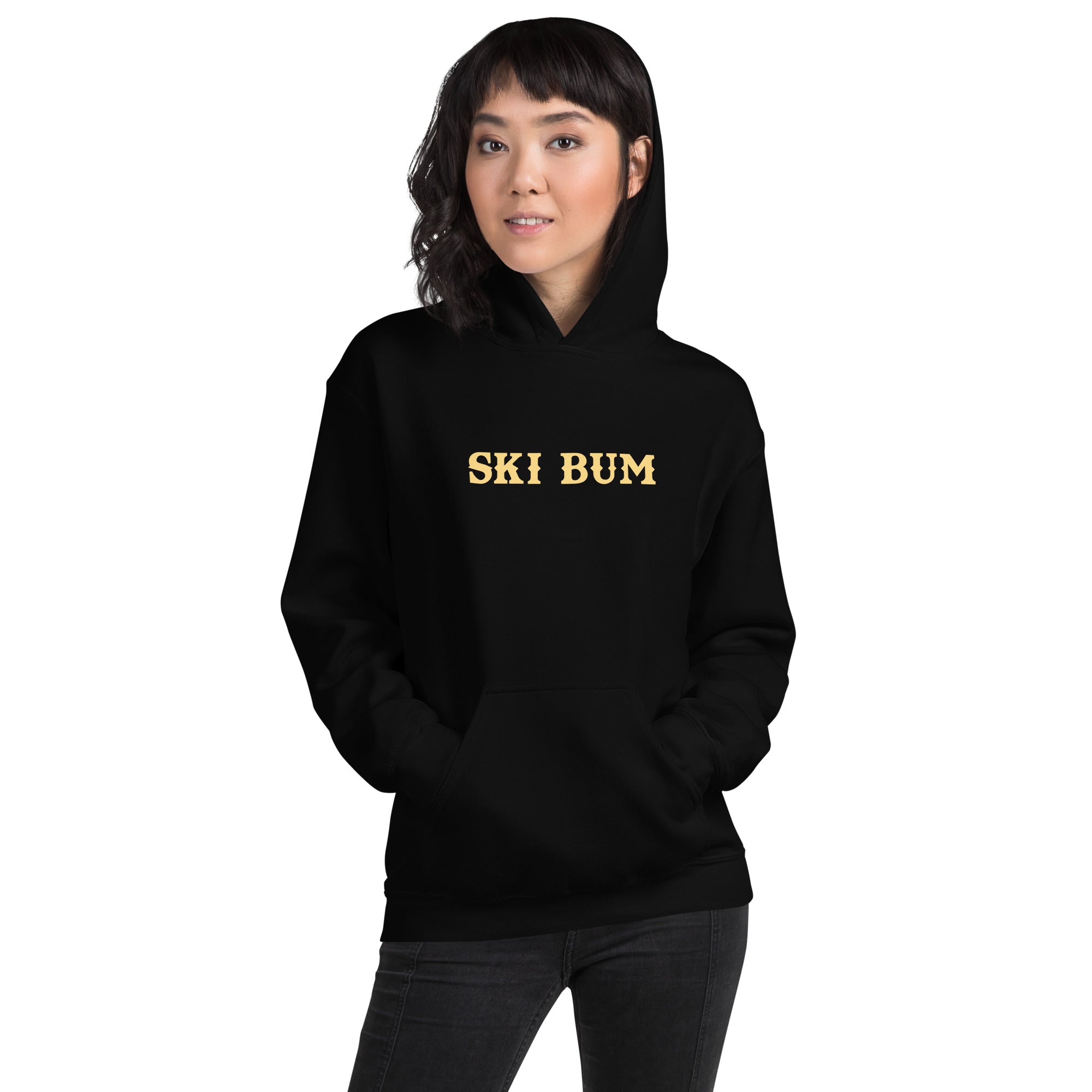 Unisex Hoodie Ski Bum on dark colors