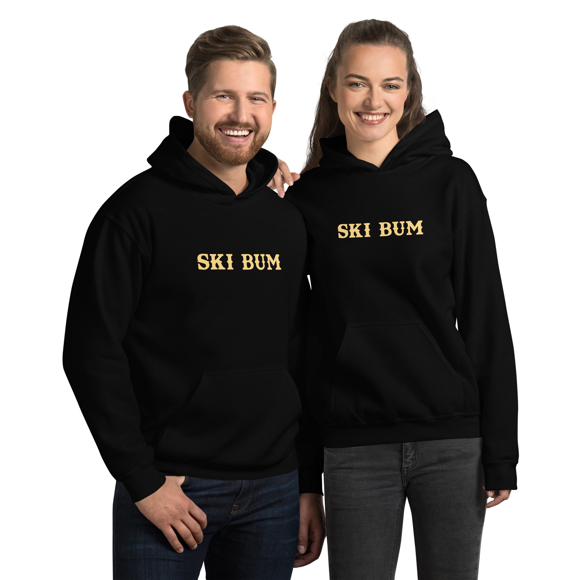 Unisex Hoodie Ski Bum on dark colors