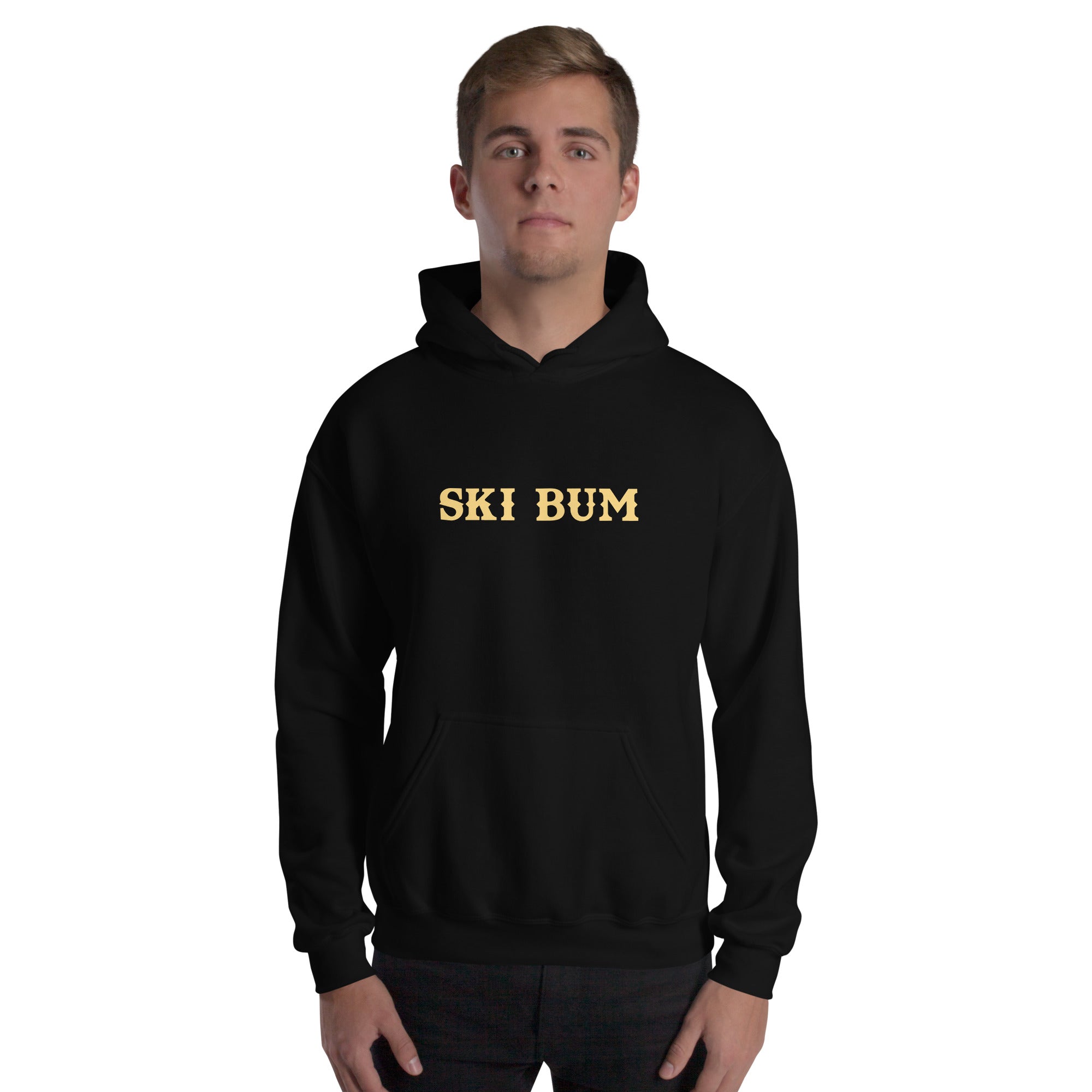 Unisex Hoodie Ski Bum on dark colors