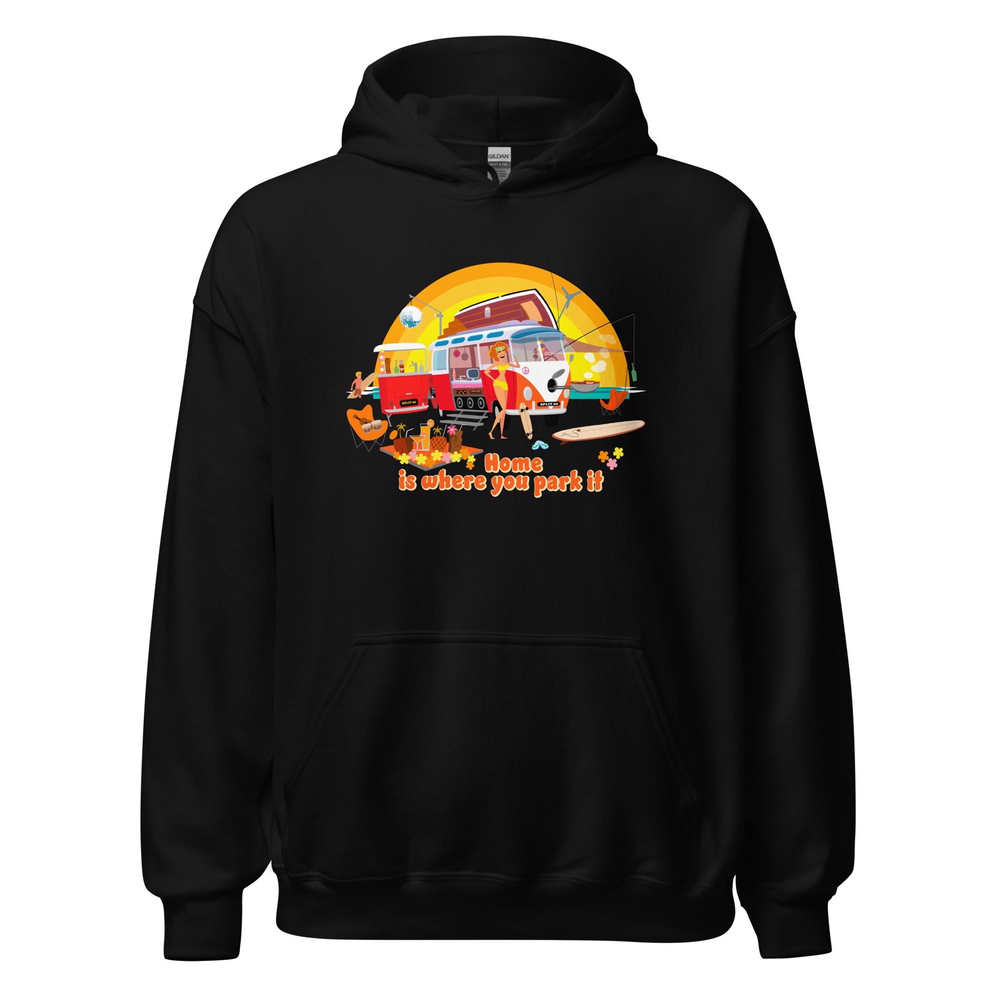 Unisex Hoodie Ultra Combi: Home is where you park it on dark colors