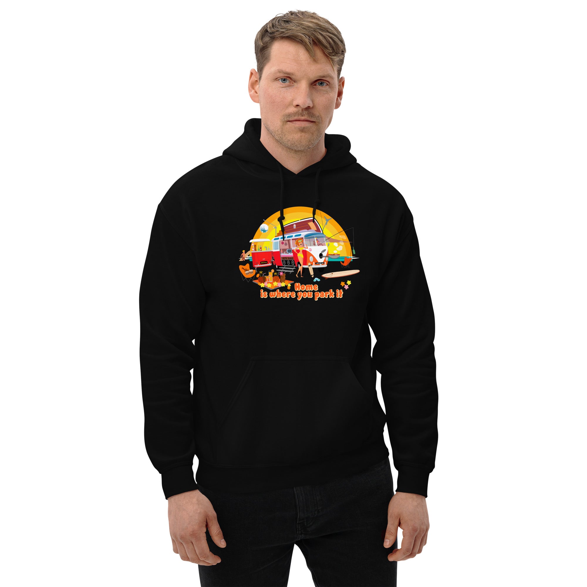 Unisex Hoodie Ultra Combi: Home is where you park it on dark colors