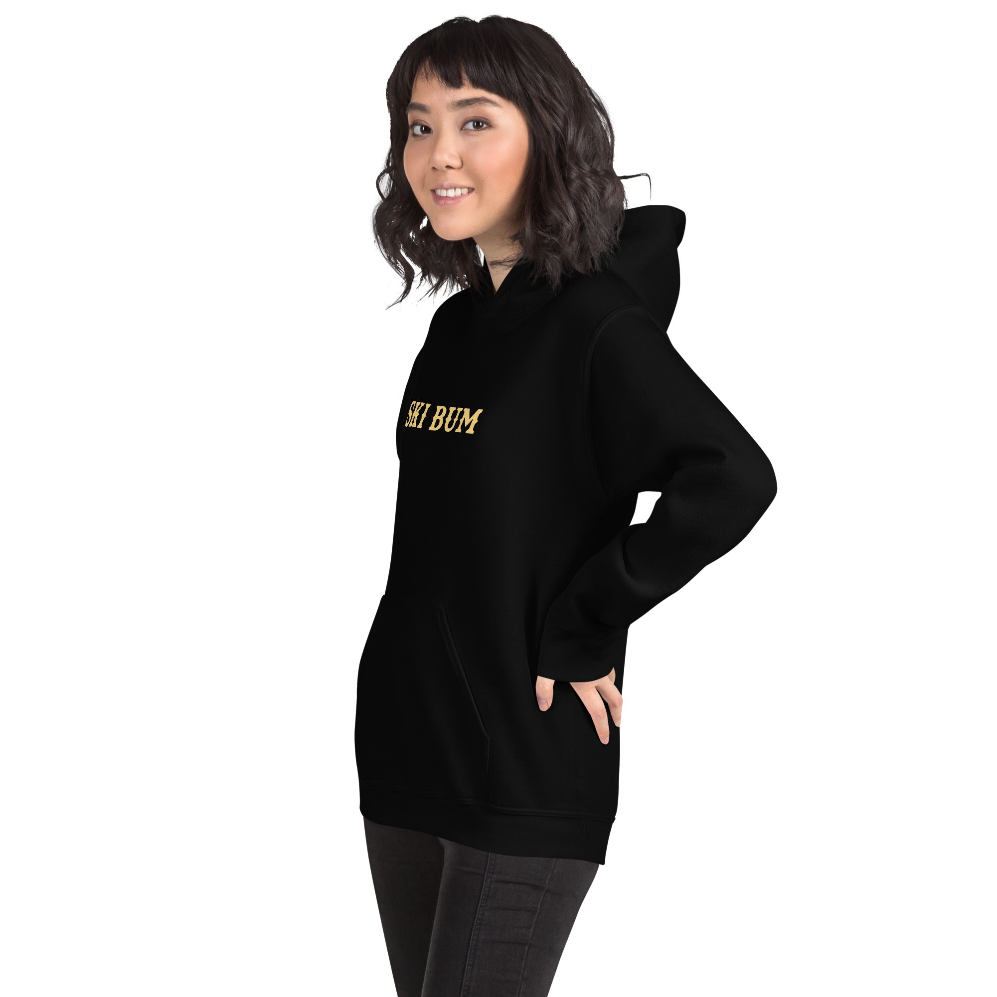 Unisex Hoodie Ski Bum on dark colors