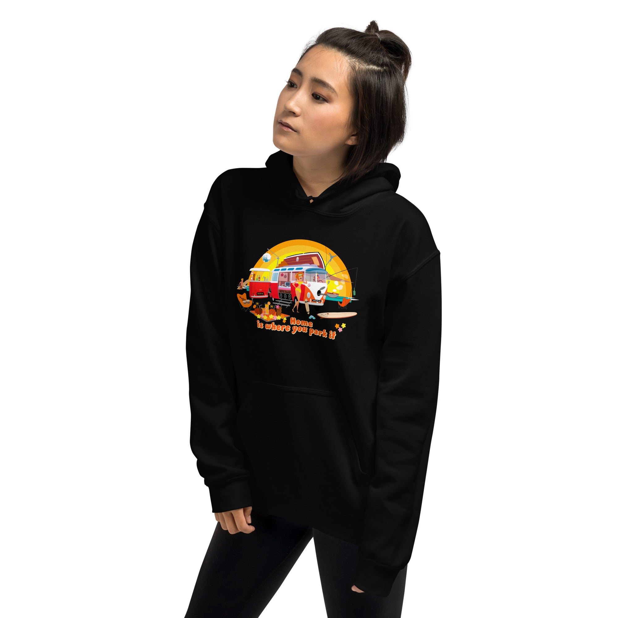 Unisex Hoodie Ultra Combi: Home is where you park it on dark colors