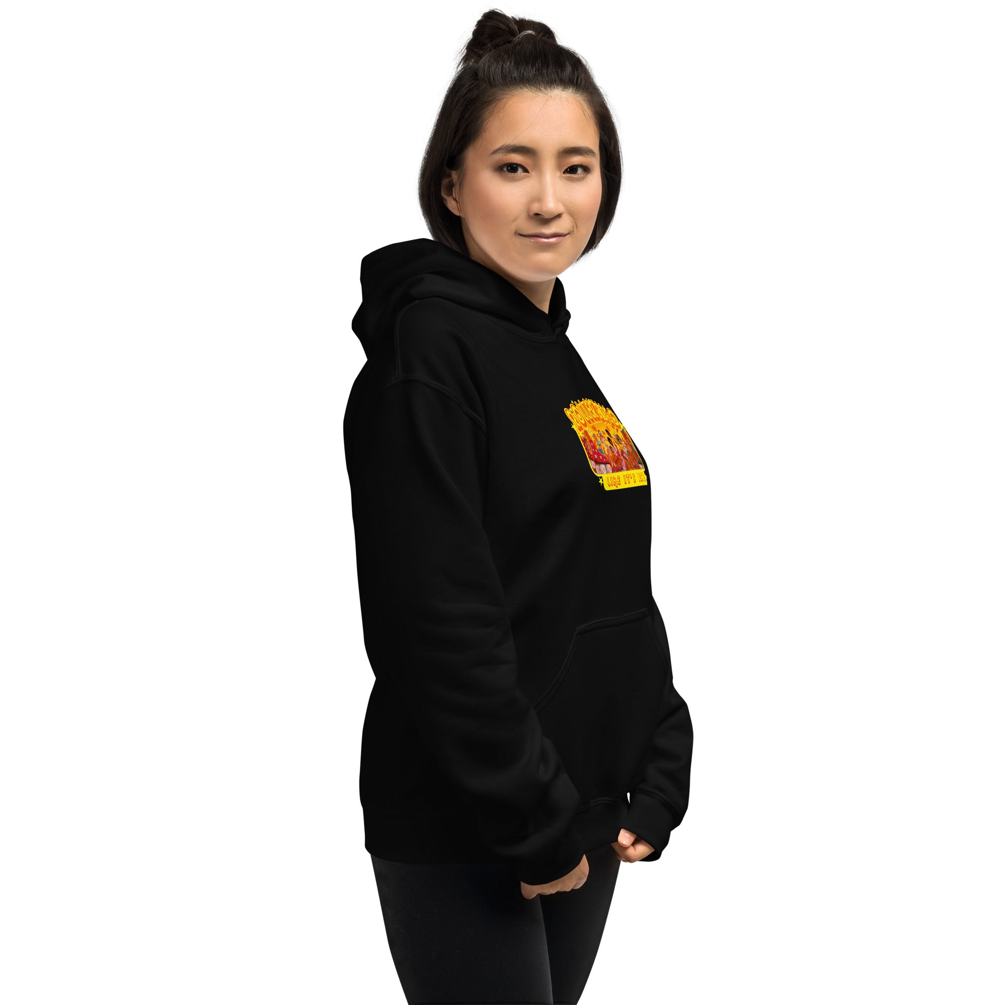 Unisex Hoodie Roller Disco 1975 on dark colors