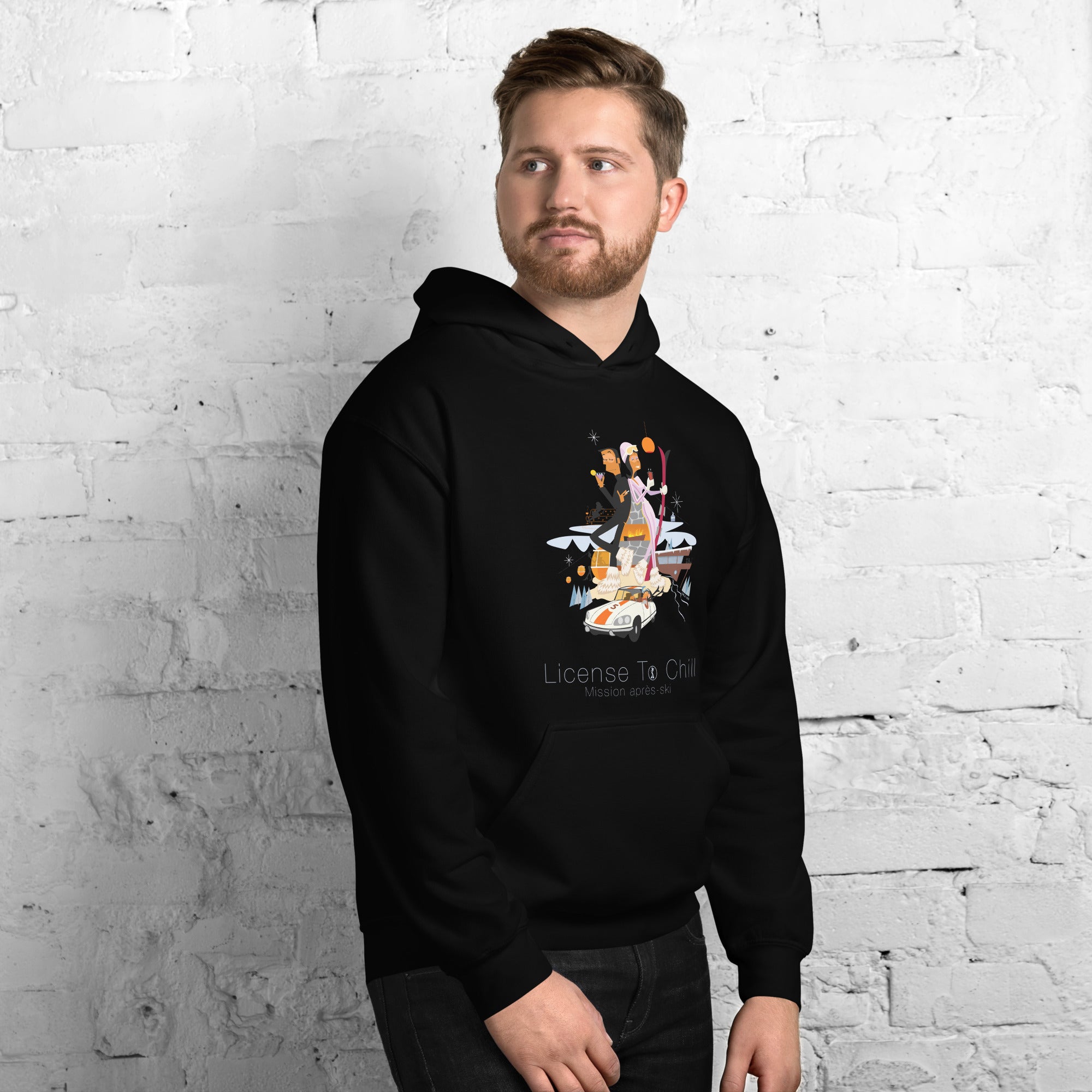 Unisex Hoodie License To Chill Mission Après-Ski on dark colors