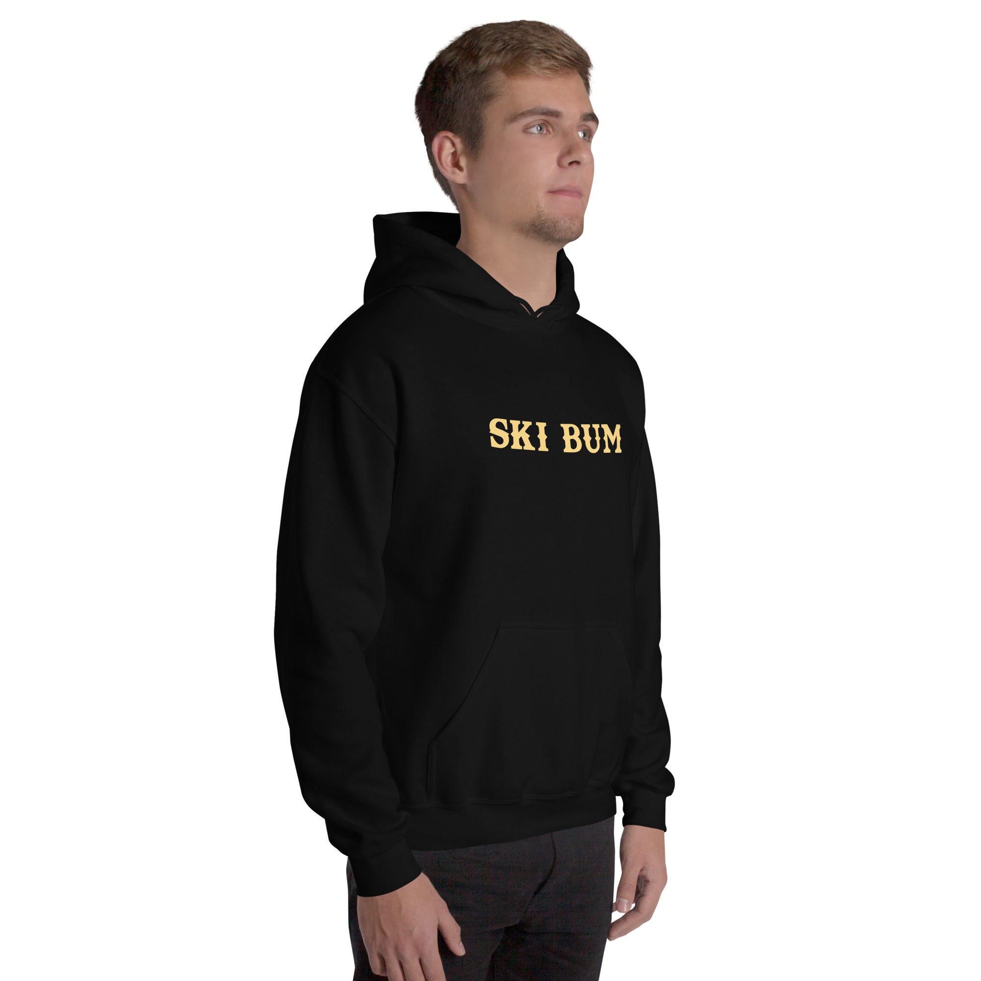 Unisex Hoodie Ski Bum on dark colors