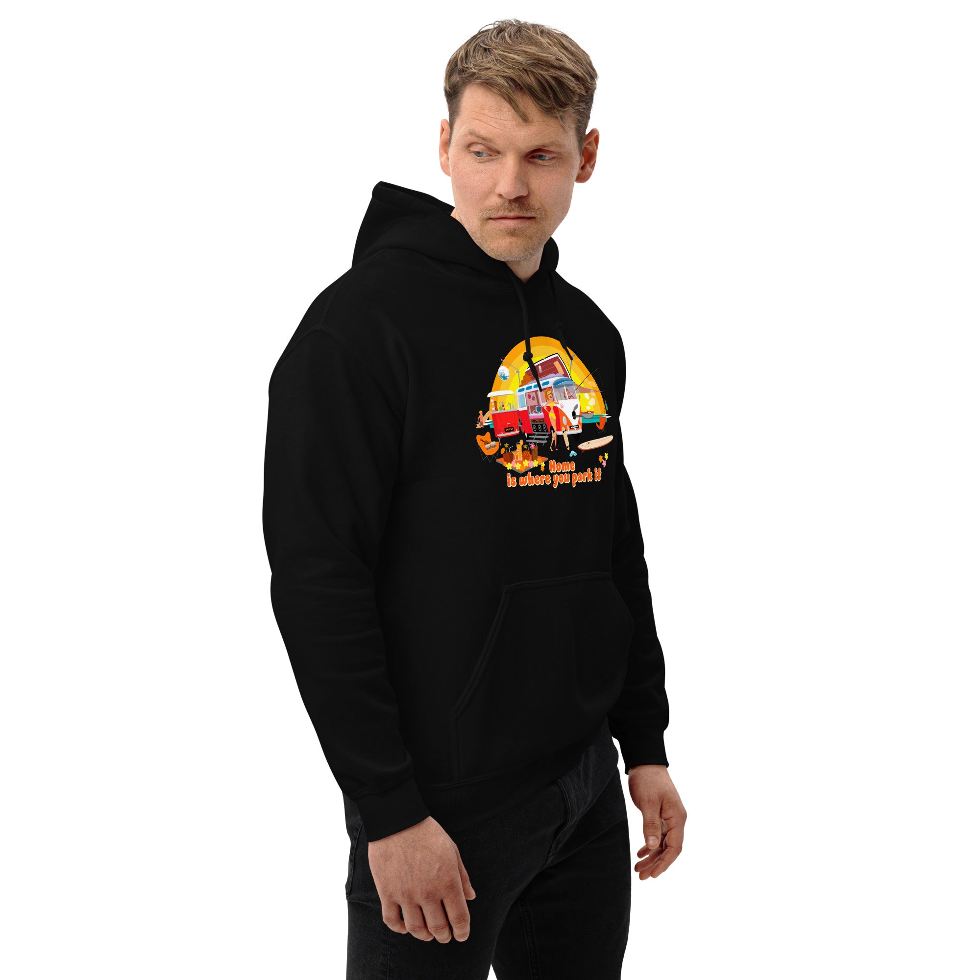 Unisex Hoodie Ultra Combi: Home is where you park it on dark colors