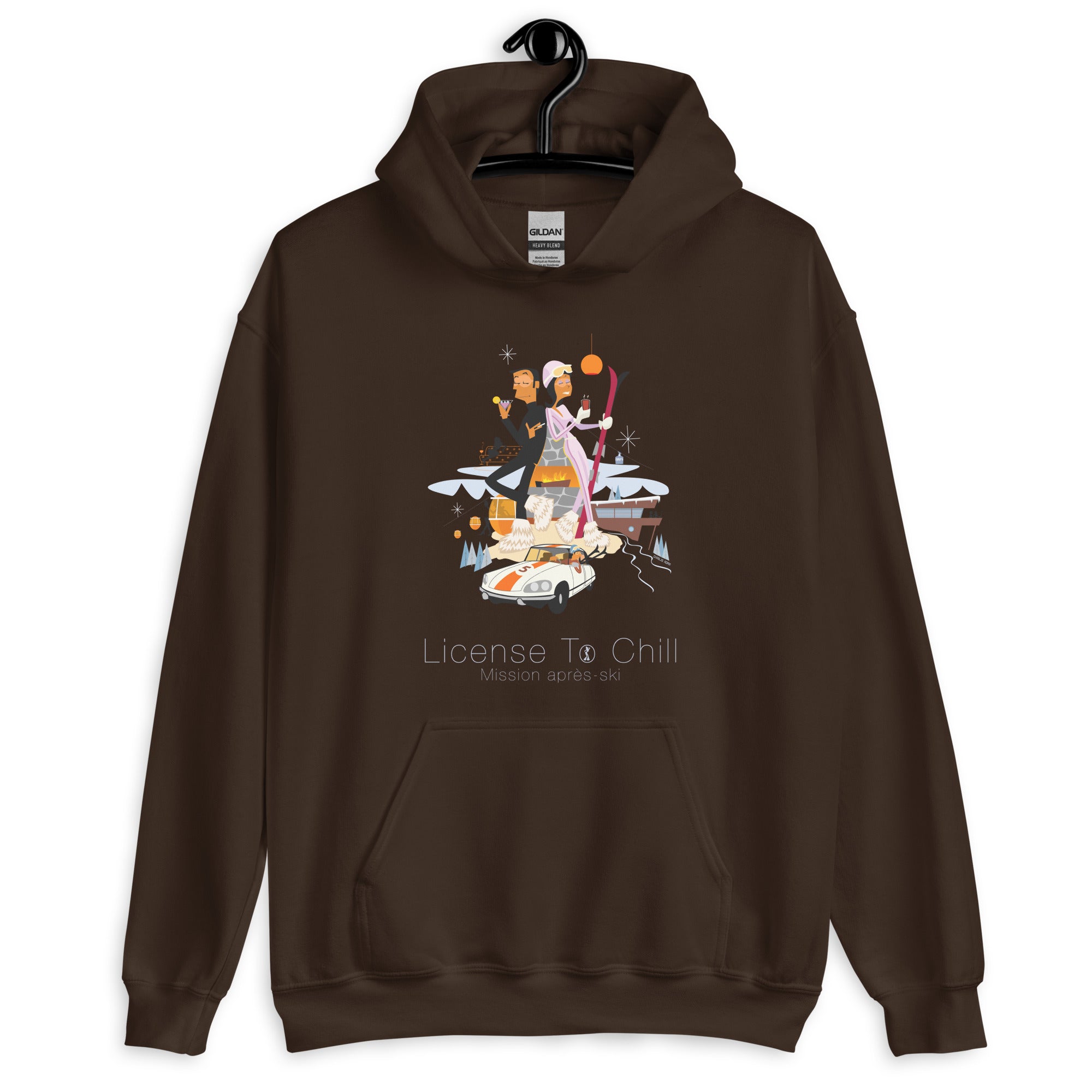 Unisex Hoodie License To Chill Mission Après-Ski on dark colors