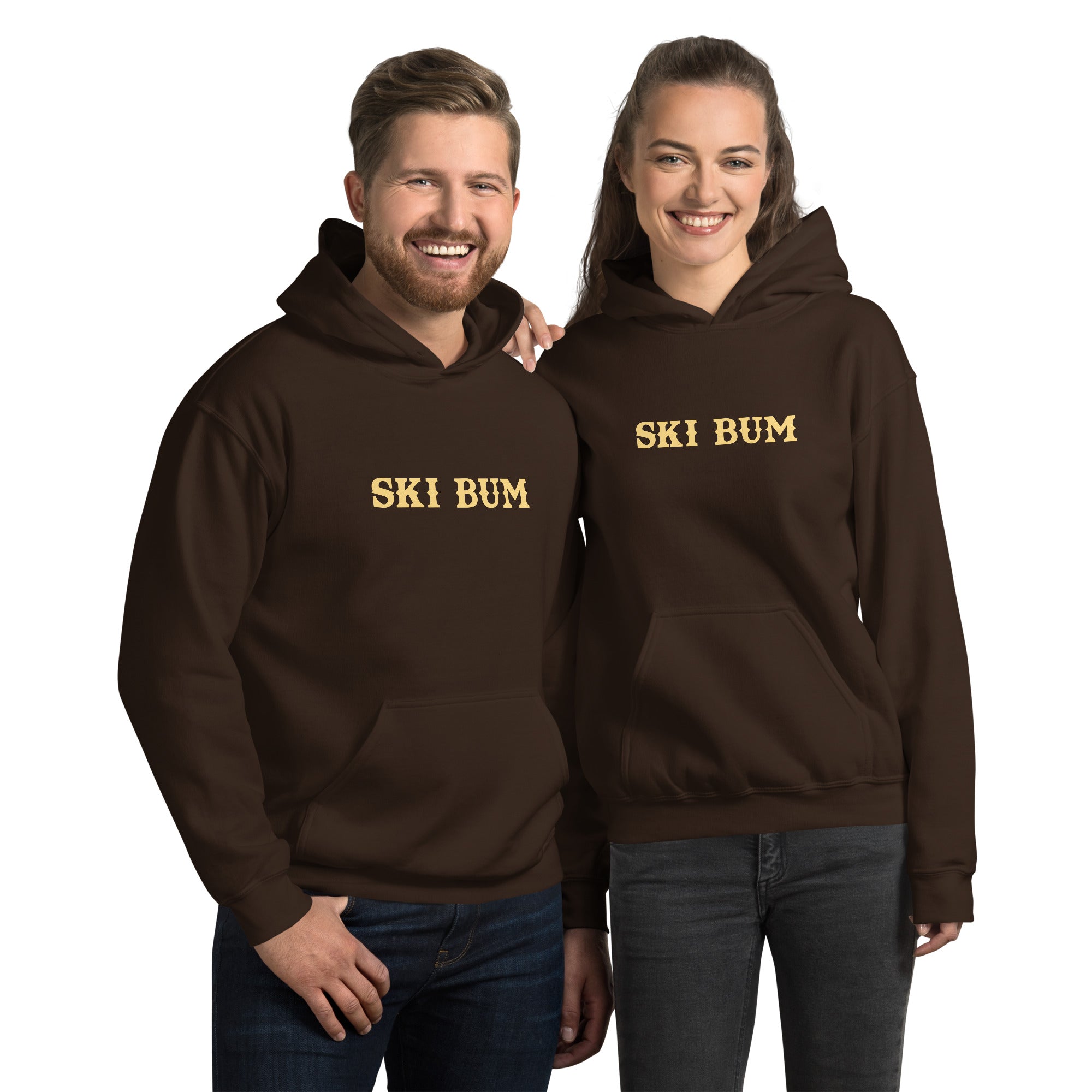 Unisex Hoodie Ski Bum on dark colors