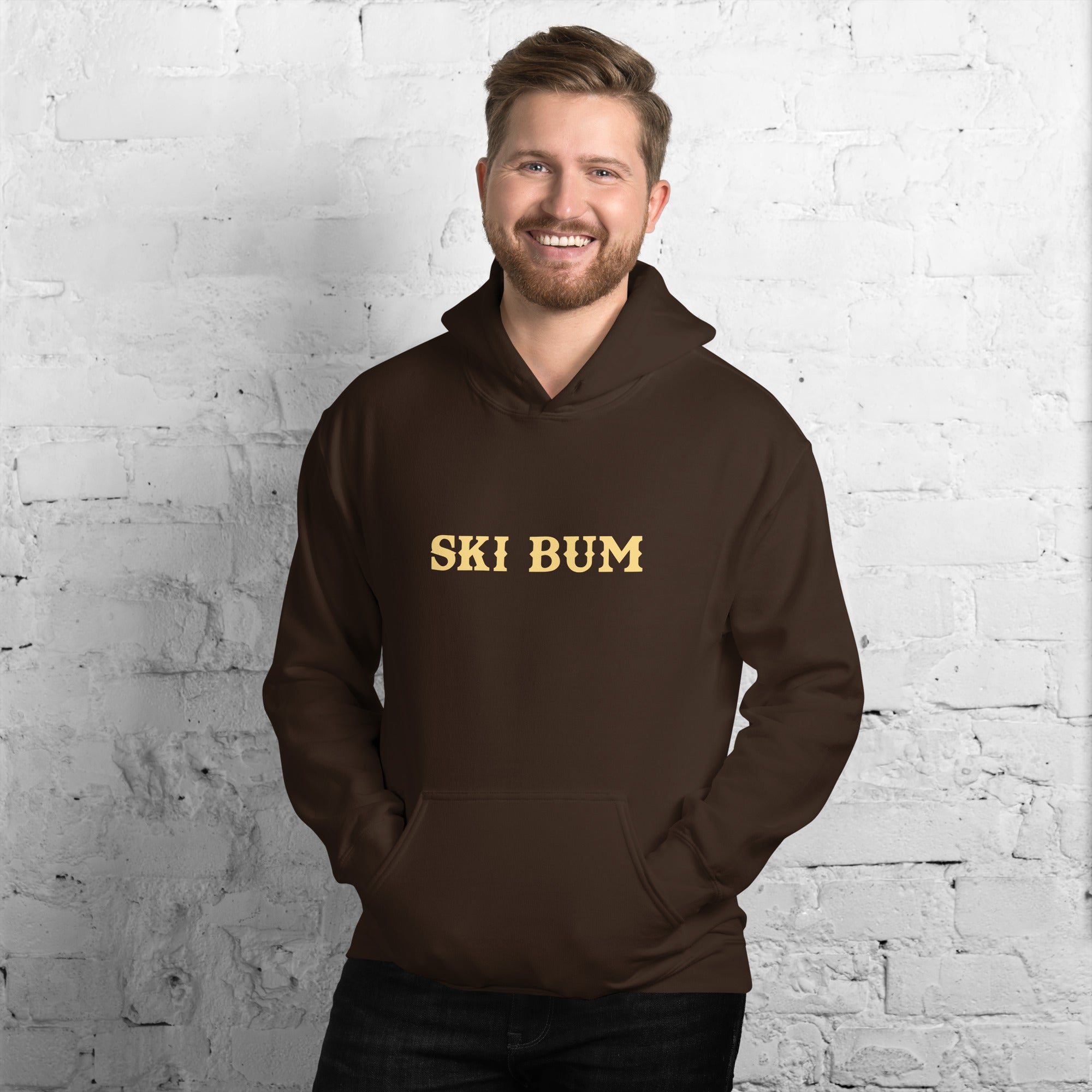 Unisex Hoodie Ski Bum on dark colors