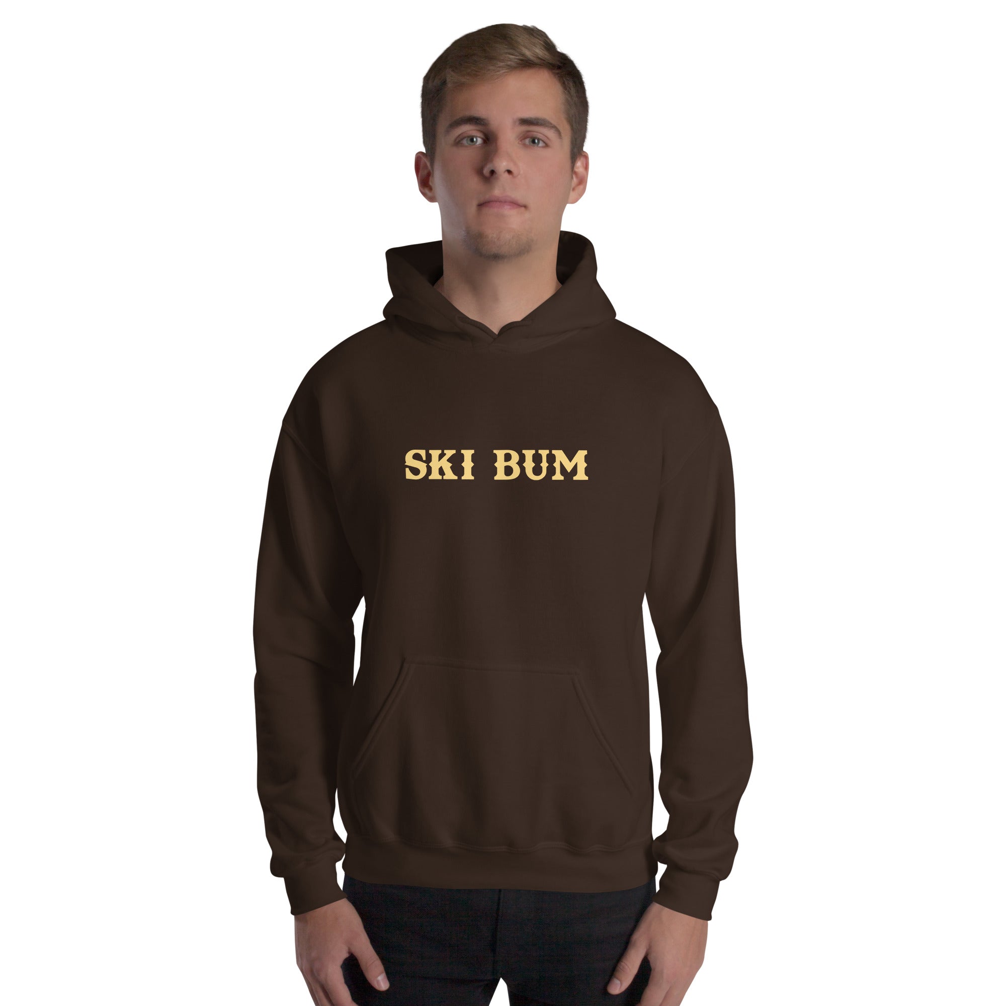 Unisex Hoodie Ski Bum on dark colors