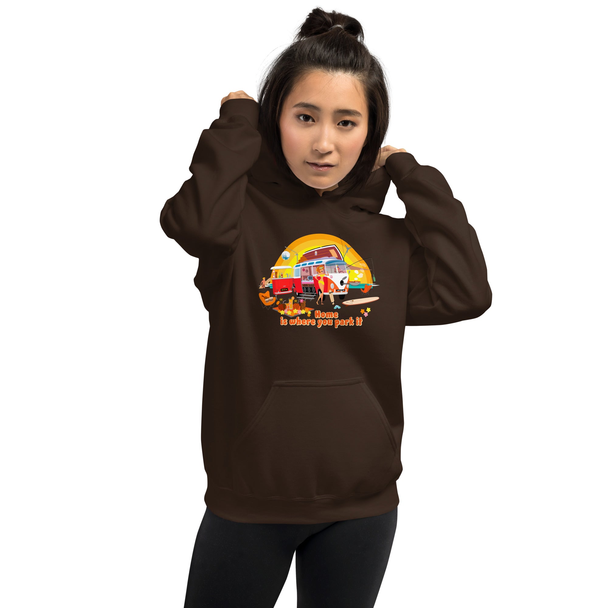 Unisex Hoodie Ultra Combi: Home is where you park it on dark colors